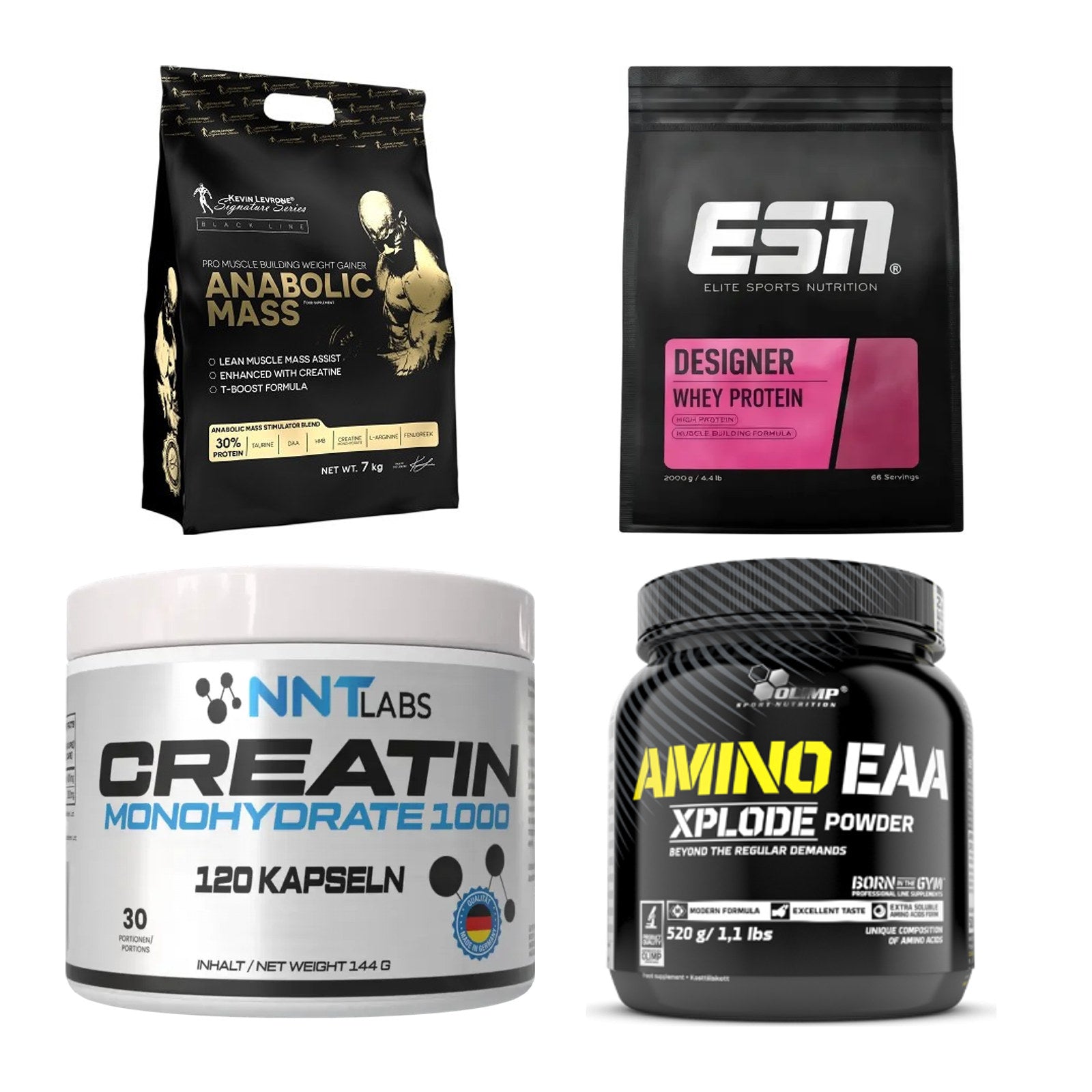 Masseaufbau für Fortgeschrittene: Kevin Levrone Anabolic + 3 weitere – alle enthaltenen Artikel