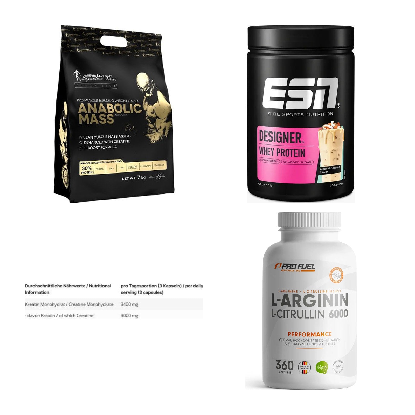 Masseaufbau für Fortgeschrittene: Kevin Levrone Anabolic + 3 weitere – alle enthaltenen Artikel