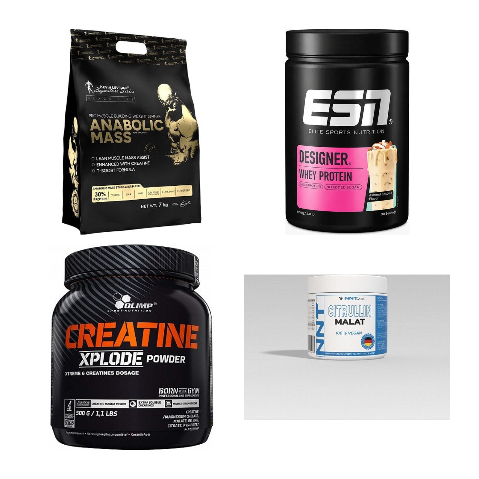 Masseaufbau für Fortgeschrittene: Kevin Levrone Anabolic + 3 weitere – alle enthaltenen Artikel