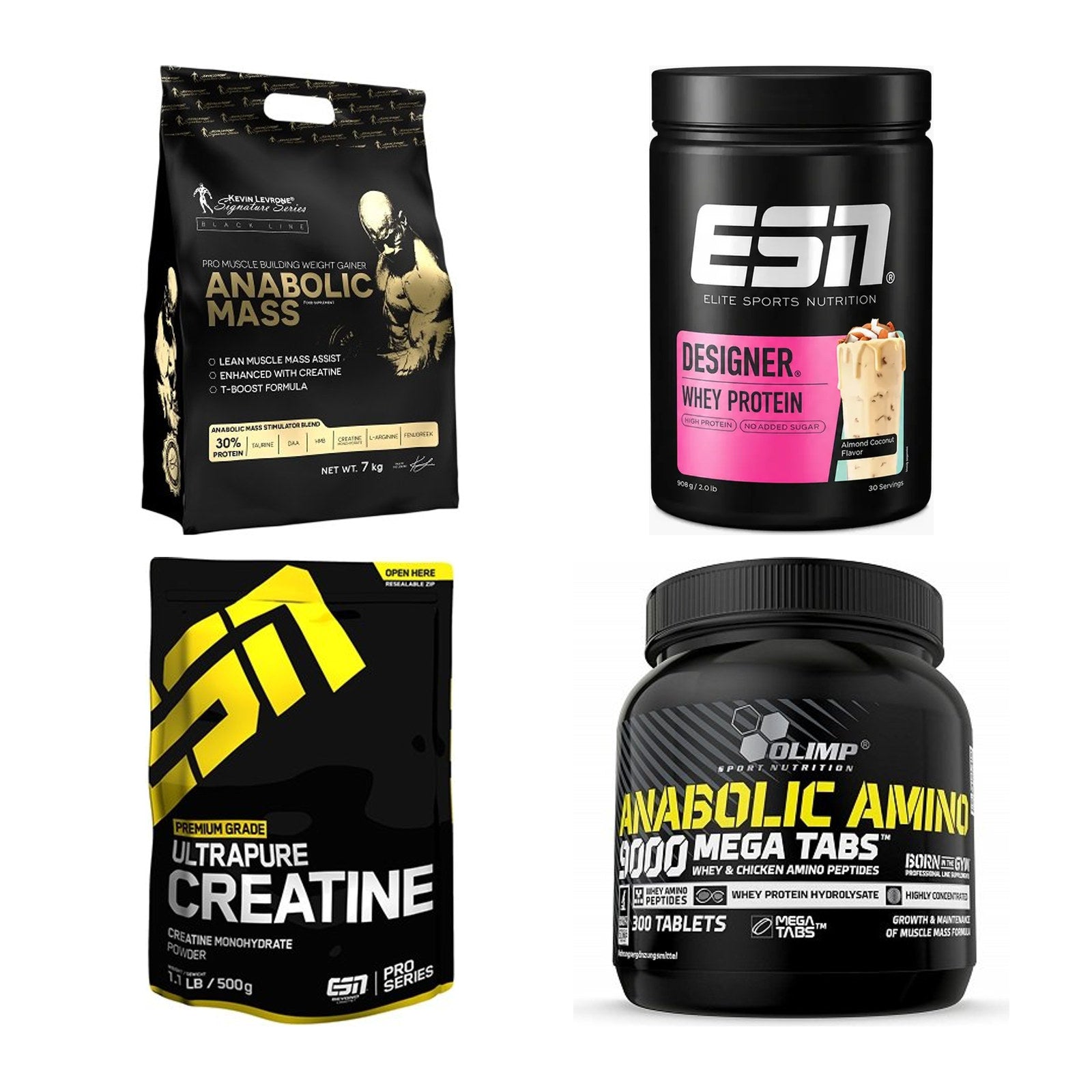 Masseaufbau für Fortgeschrittene: Kevin Levrone Anabolic + 3 weitere – alle enthaltenen Artikel