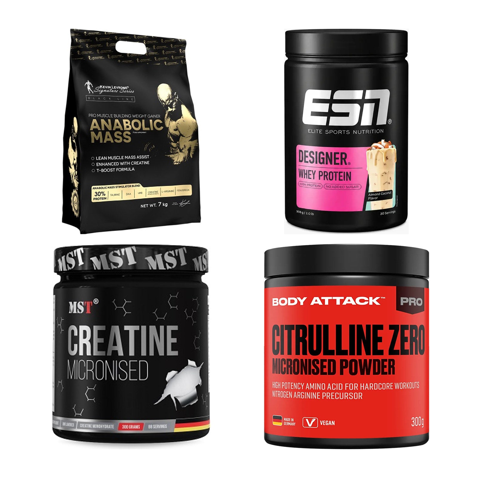 Masseaufbau für Fortgeschrittene: Kevin Levrone Anabolic + 3 weitere – alle enthaltenen Artikel