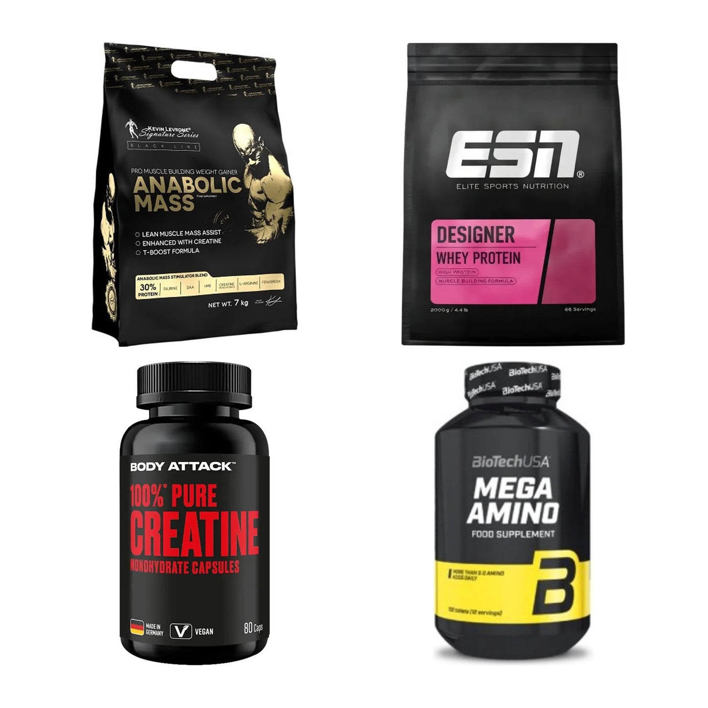 Masseaufbau für Fortgeschrittene: Kevin Levrone Anabolic + 3 weitere – alle enthaltenen Artikel