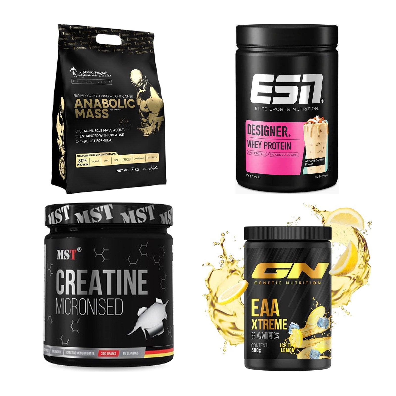Masseaufbau für Fortgeschrittene: Kevin Levrone Anabolic + 3 weitere – alle enthaltenen Artikel