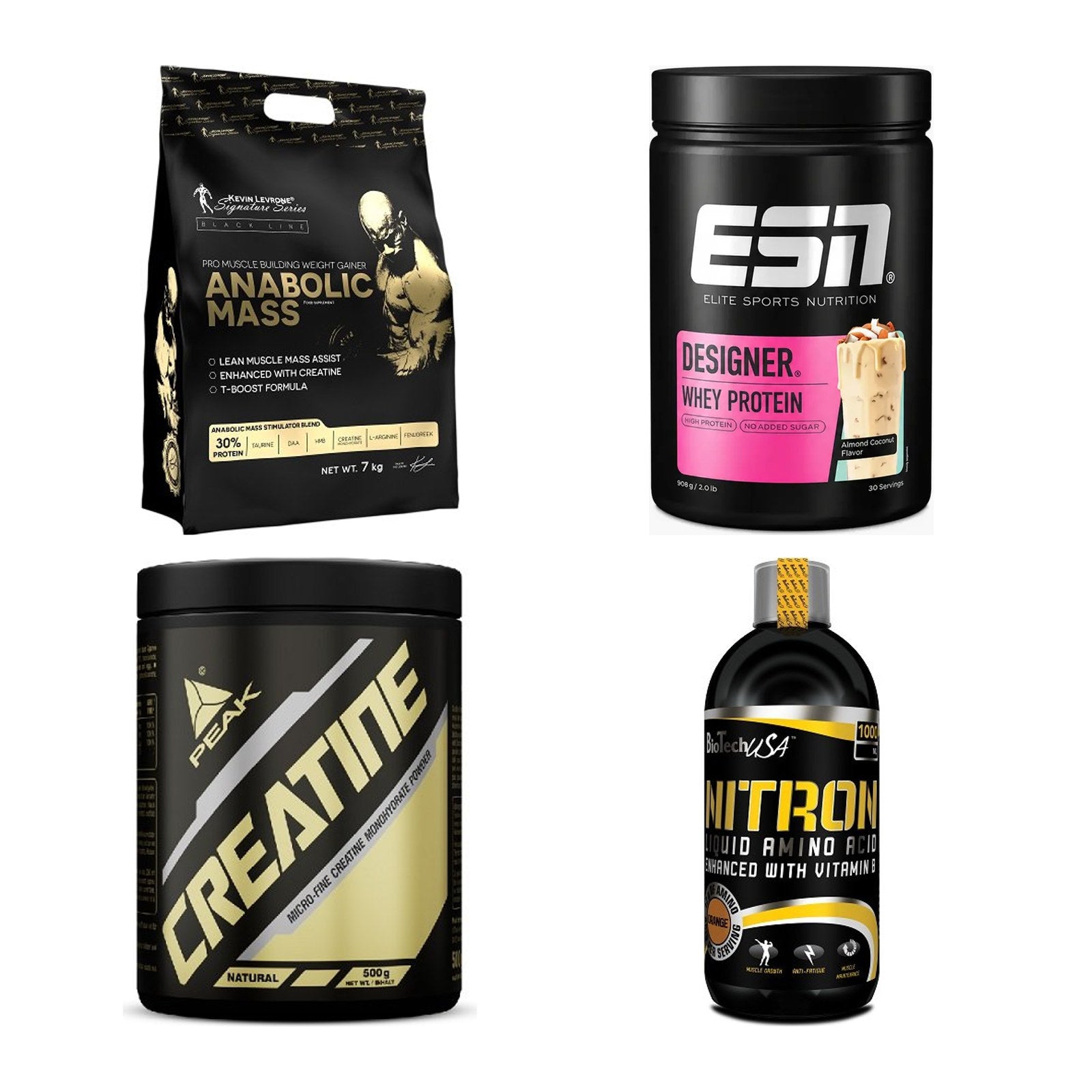 Masseaufbau für Fortgeschrittene: Kevin Levrone Anabolic + 3 weitere – alle enthaltenen Artikel