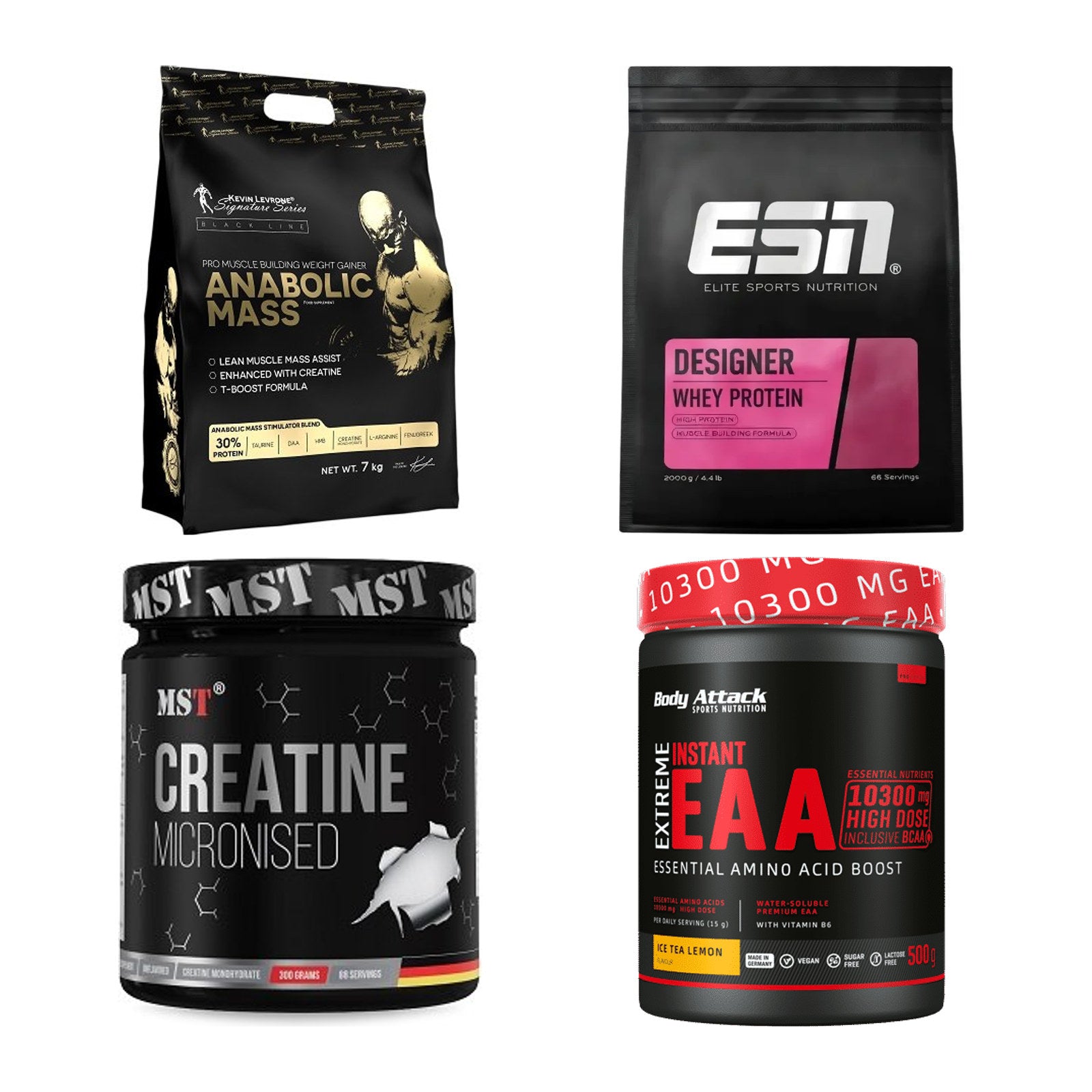 Masseaufbau für Fortgeschrittene: Kevin Levrone Anabolic + 3 weitere – alle enthaltenen Artikel