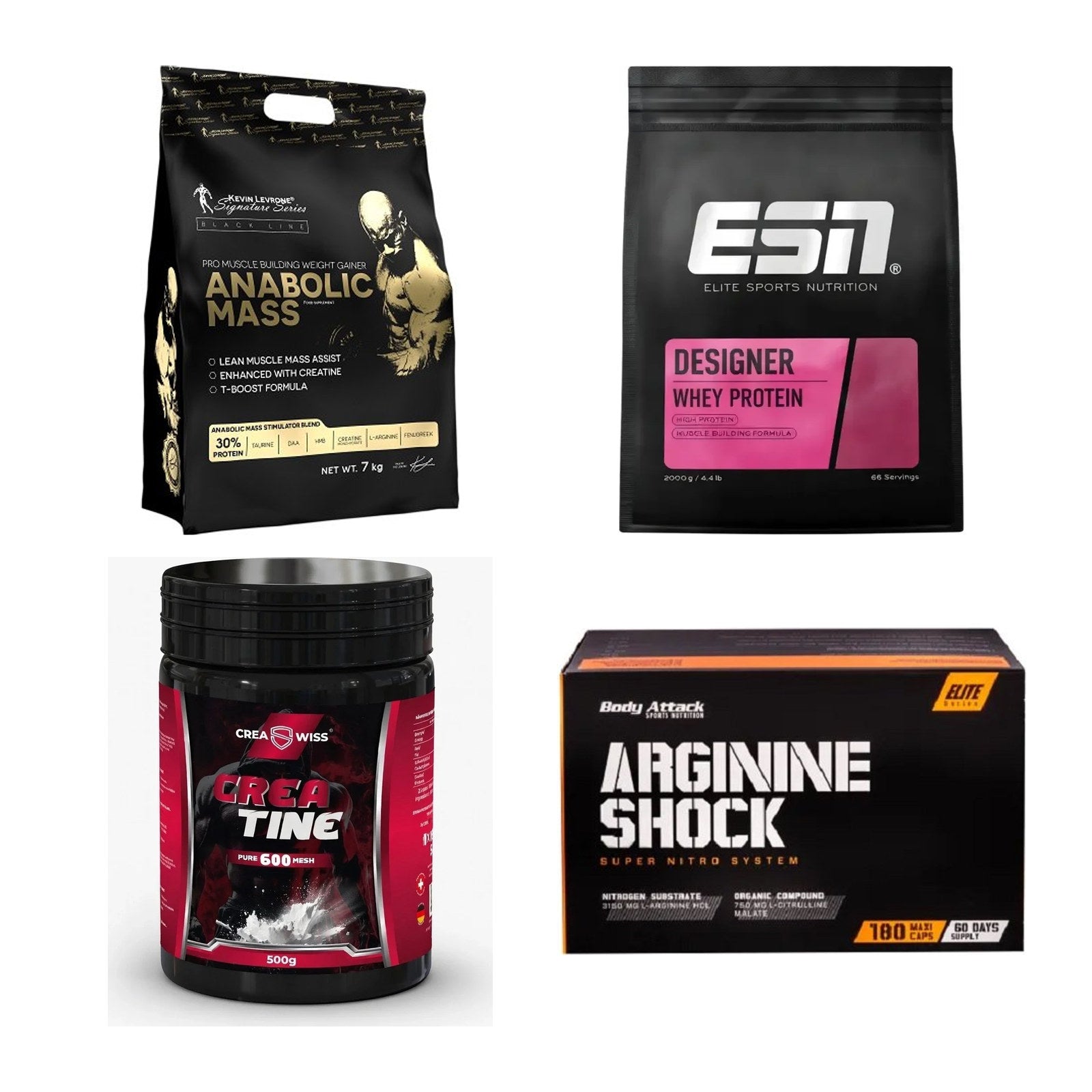 Masseaufbau für Fortgeschrittene: Kevin Levrone Anabolic + 3 weitere – alle enthaltenen Artikel