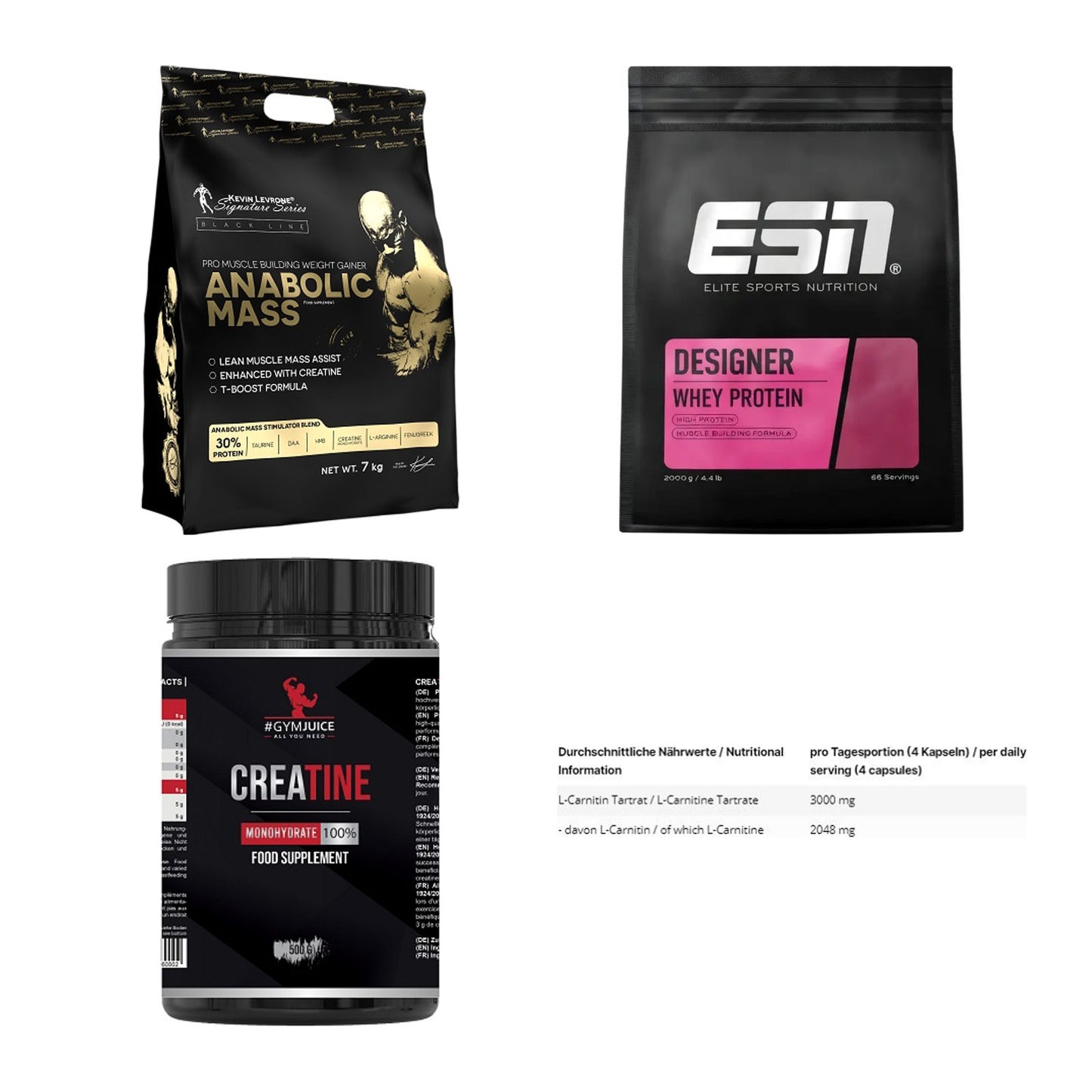 Masseaufbau für Fortgeschrittene: Kevin Levrone Anabolic + 3 weitere – alle enthaltenen Artikel
