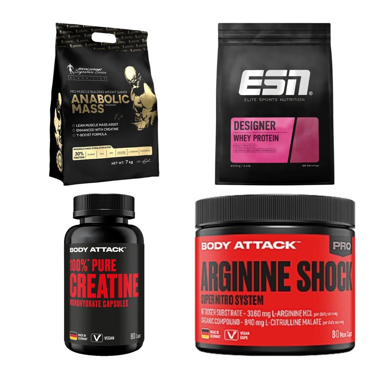 Masseaufbau für Fortgeschrittene: Kevin Levrone Anabolic + 3 weitere – alle enthaltenen Artikel