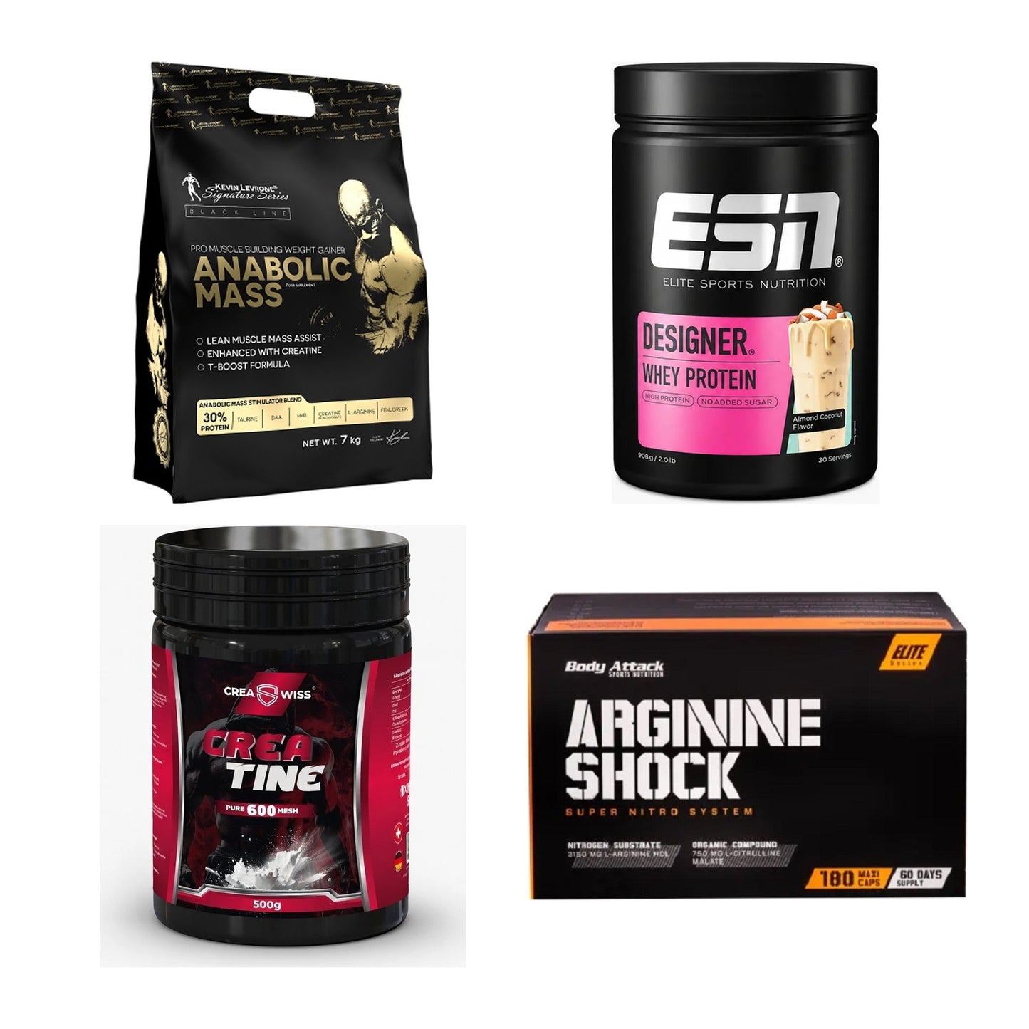 Masseaufbau für Fortgeschrittene: Kevin Levrone Anabolic + 3 weitere – alle enthaltenen Artikel