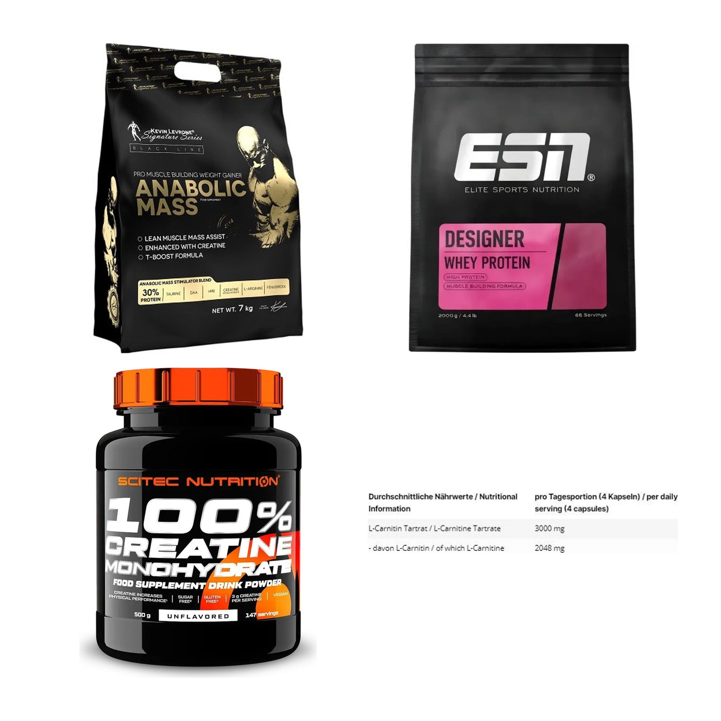 Masseaufbau für Fortgeschrittene: Kevin Levrone Anabolic + 3 weitere – alle enthaltenen Artikel