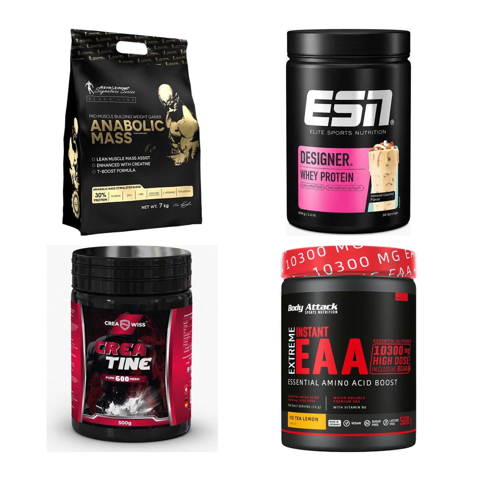 Masseaufbau für Fortgeschrittene: Kevin Levrone Anabolic + 3 weitere – alle enthaltenen Artikel