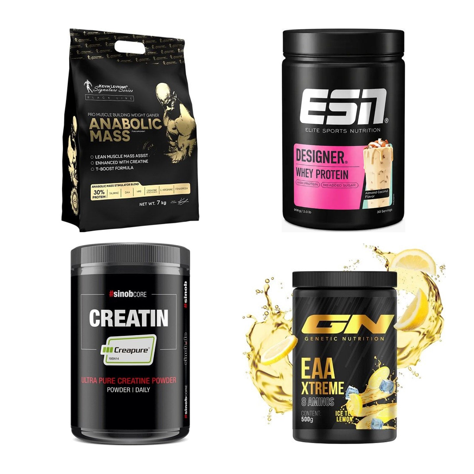Masseaufbau für Fortgeschrittene: Kevin Levrone Anabolic + 3 weitere – alle enthaltenen Artikel