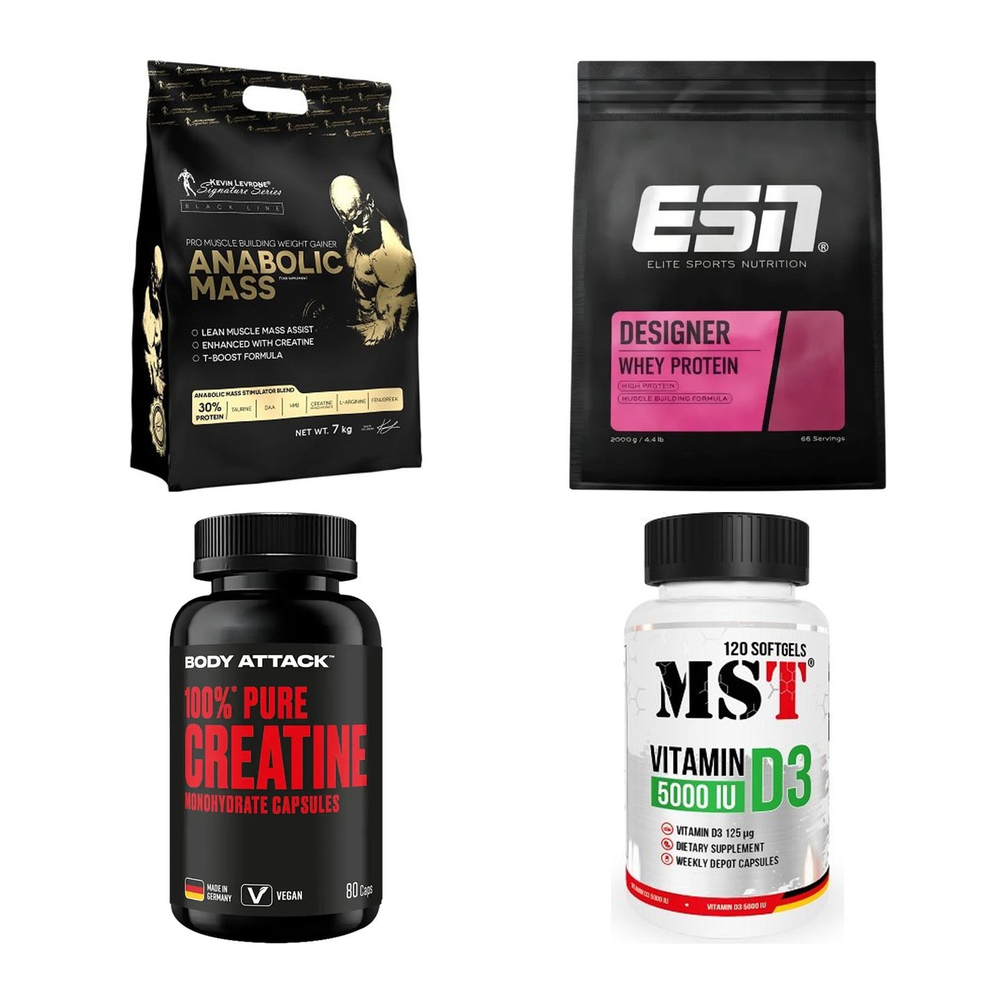 Masseaufbau für Fortgeschrittene: Kevin Levrone Anabolic + 3 weitere – alle enthaltenen Artikel