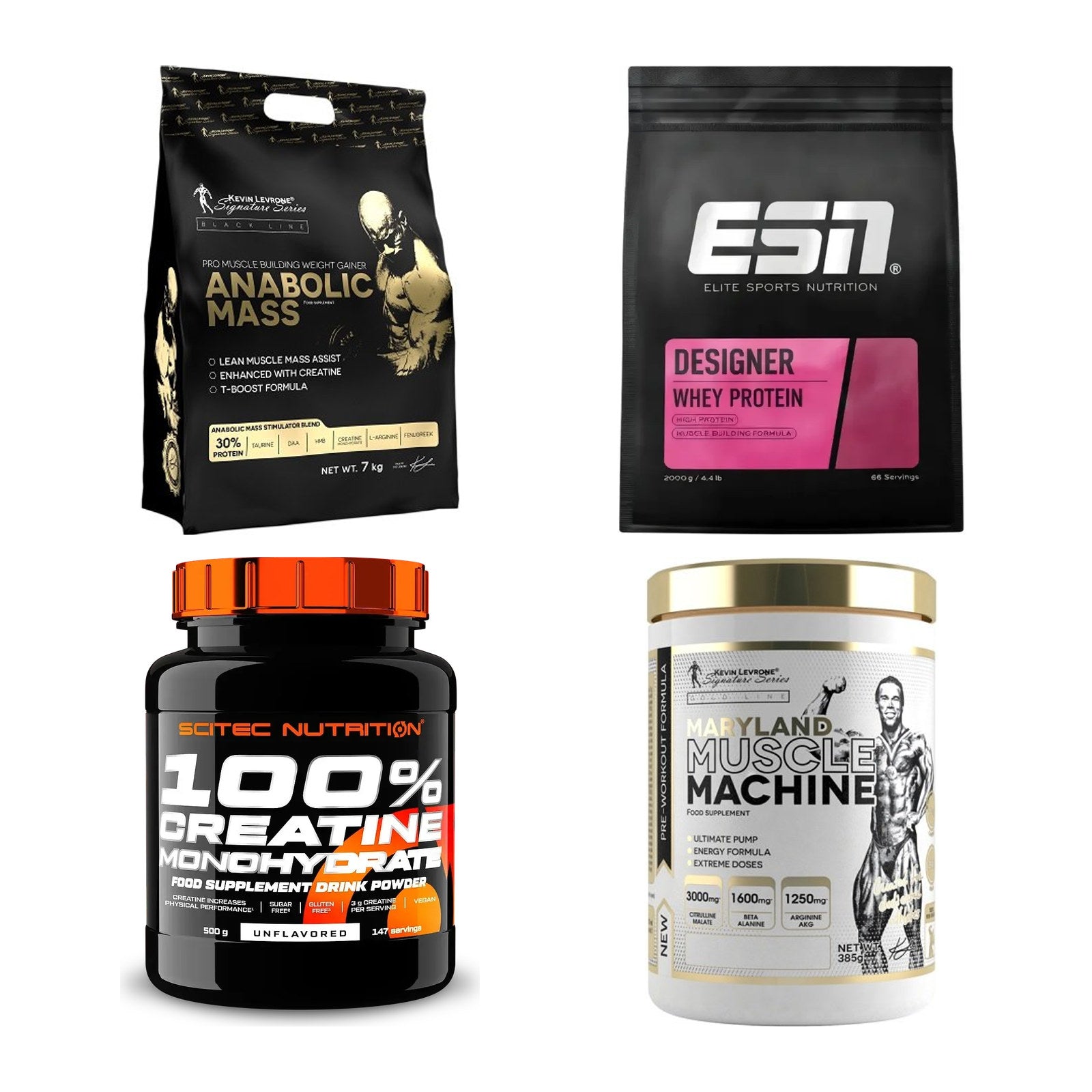 Masseaufbau für Fortgeschrittene: Kevin Levrone Anabolic + 3 weitere – alle enthaltenen Artikel