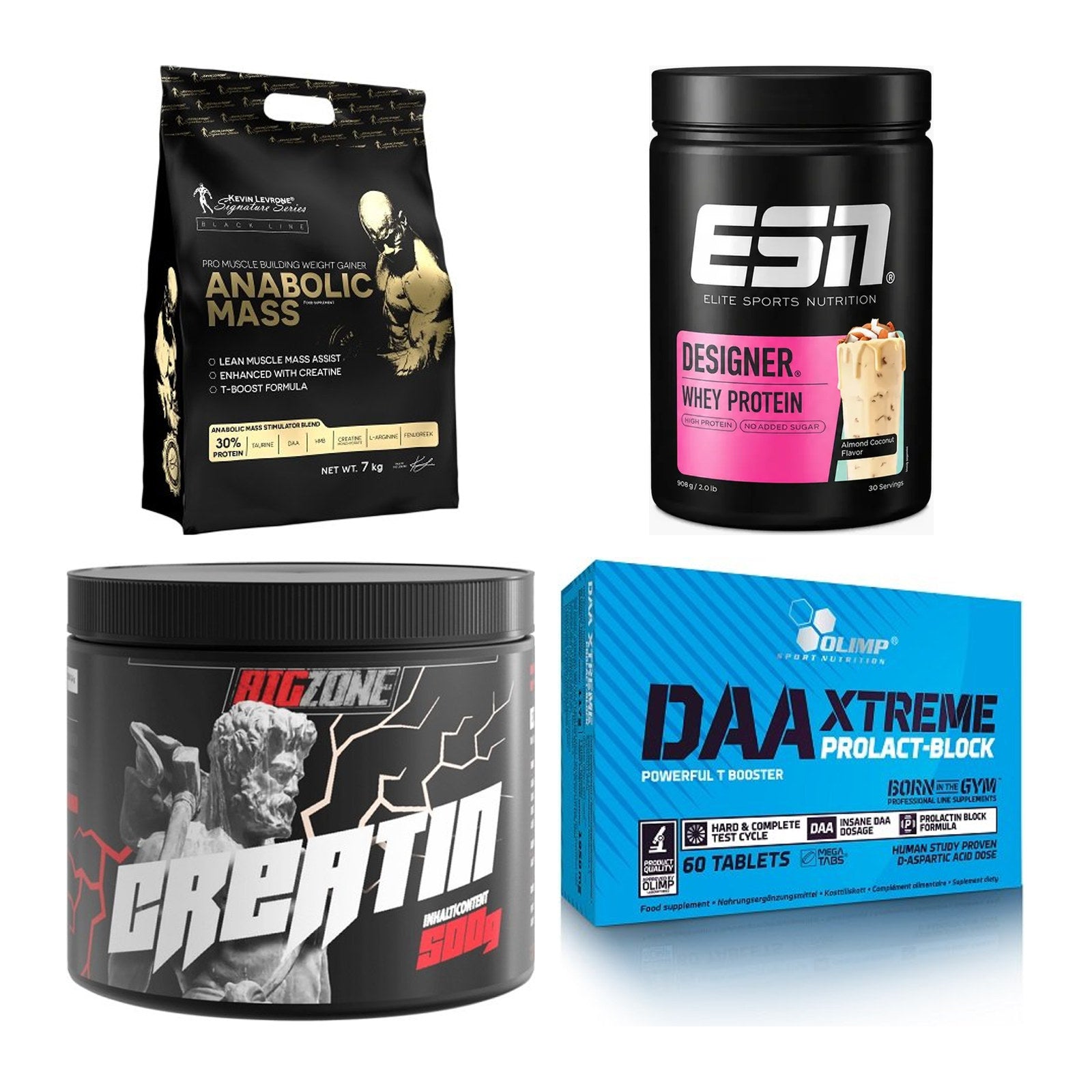 Masseaufbau für Fortgeschrittene: Kevin Levrone Anabolic + 3 weitere – alle enthaltenen Artikel