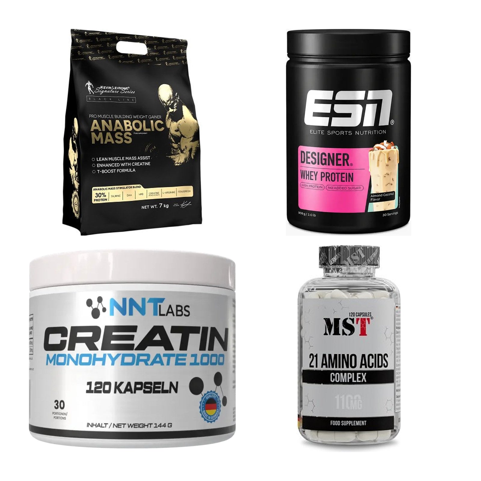 Masseaufbau für Fortgeschrittene: Kevin Levrone Anabolic + 3 weitere – alle enthaltenen Artikel