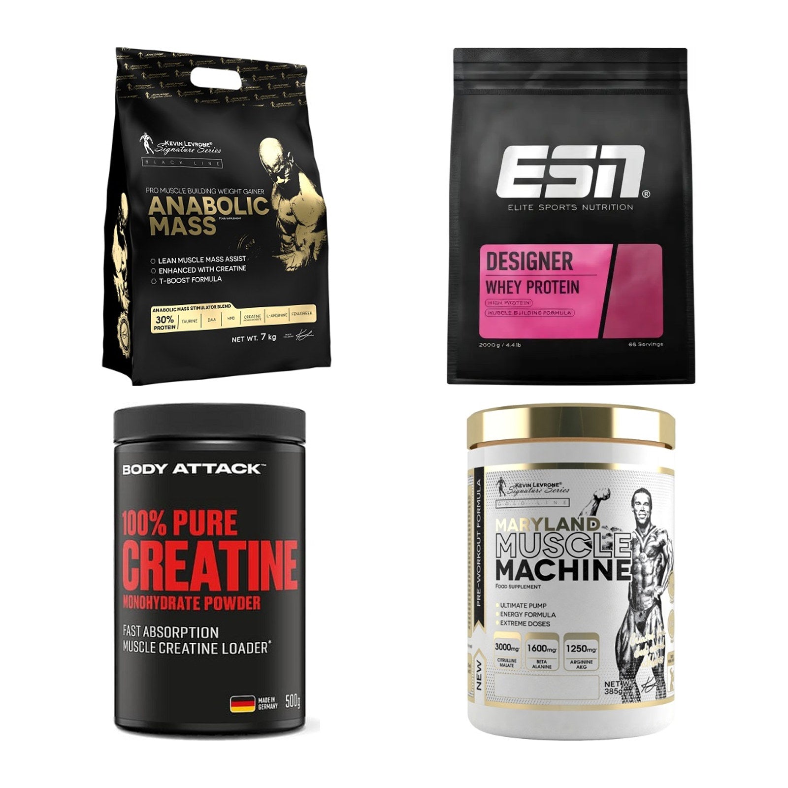 Masseaufbau für Fortgeschrittene: Kevin Levrone Anabolic + 3 weitere – alle enthaltenen Artikel