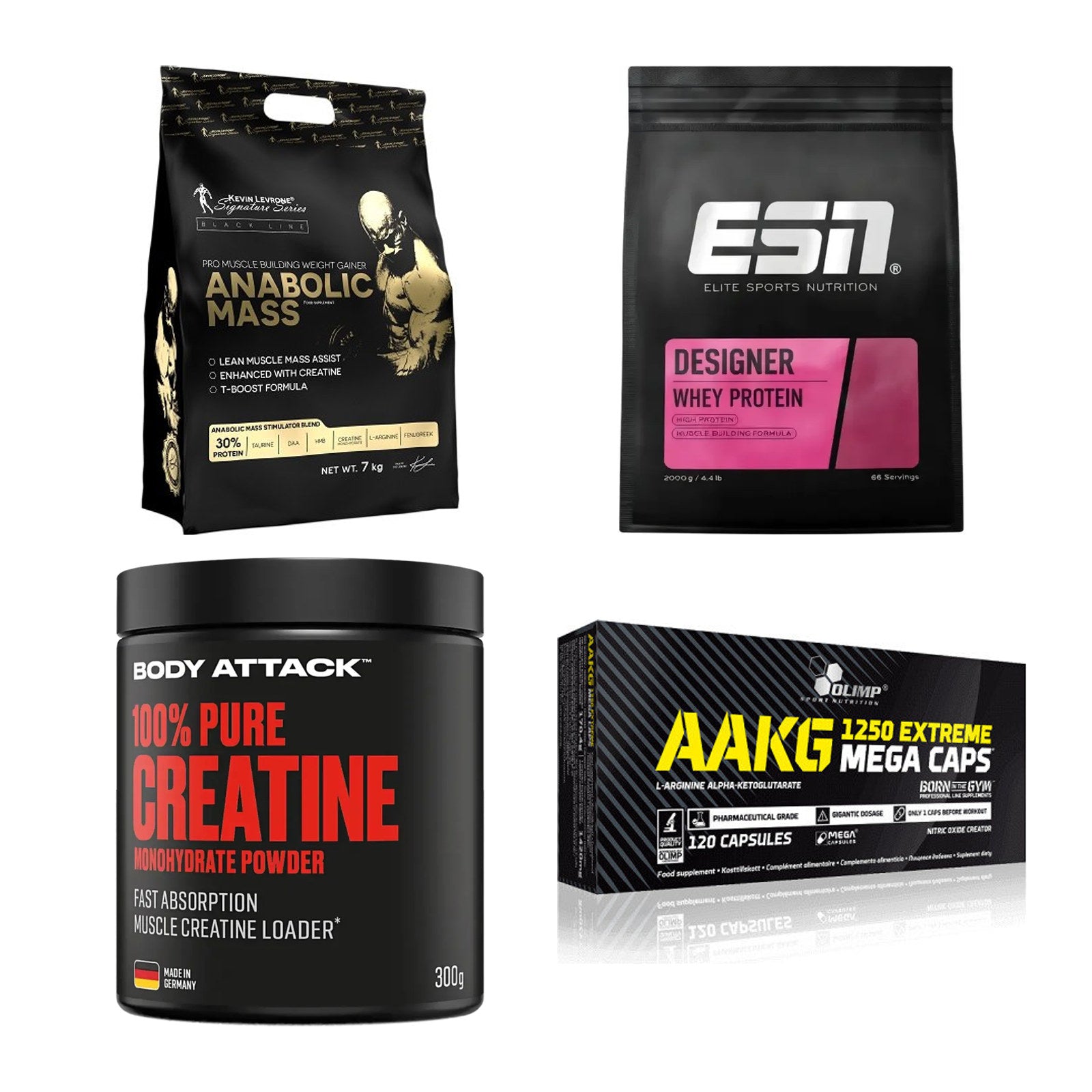 Masseaufbau für Fortgeschrittene: Kevin Levrone Anabolic + 3 weitere – alle enthaltenen Artikel