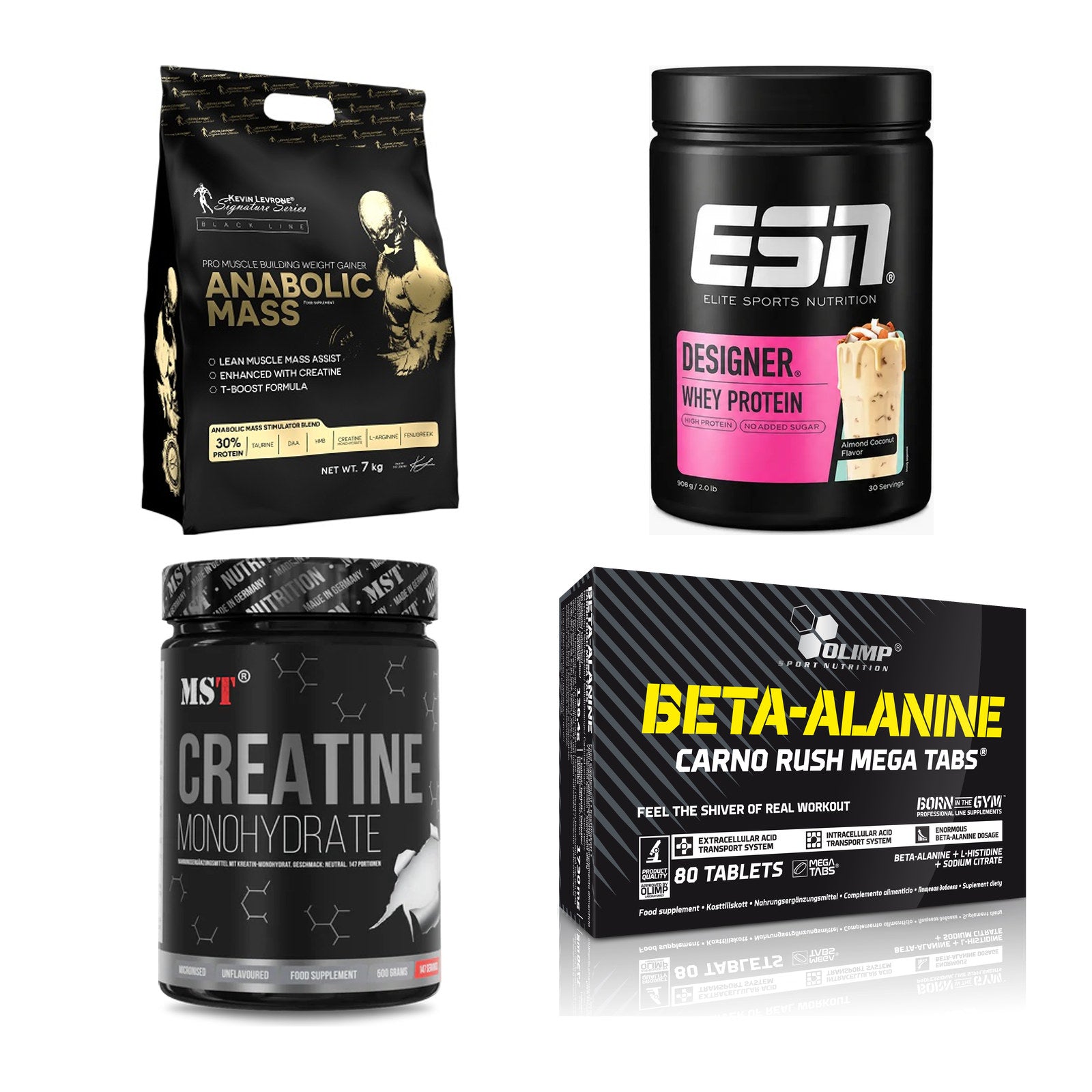 Masseaufbau für Fortgeschrittene: Kevin Levrone Anabolic + 3 weitere – alle enthaltenen Artikel