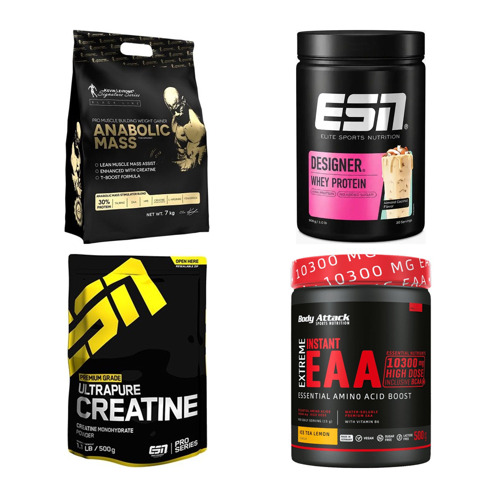 Masseaufbau für Fortgeschrittene: Kevin Levrone Anabolic + 3 weitere – alle enthaltenen Artikel