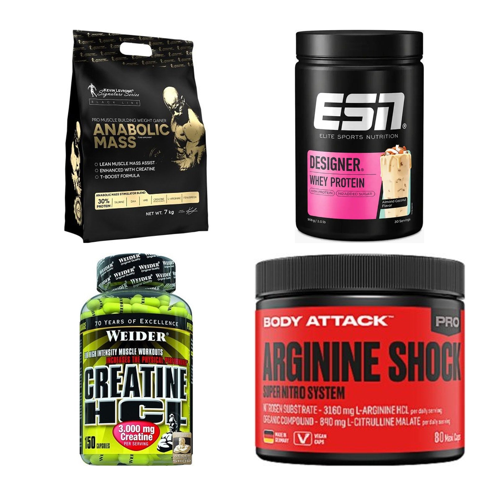 Masseaufbau für Fortgeschrittene: Kevin Levrone Anabolic + 3 weitere – alle enthaltenen Artikel