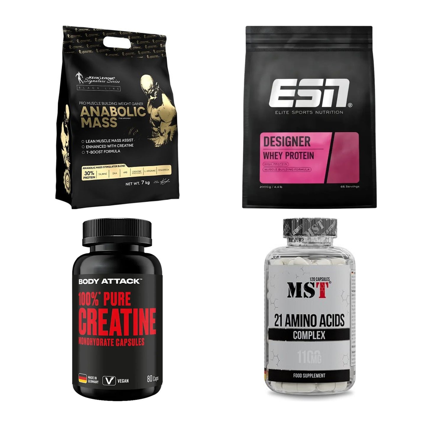 Masseaufbau für Fortgeschrittene: Kevin Levrone Anabolic + 3 weitere – alle enthaltenen Artikel
