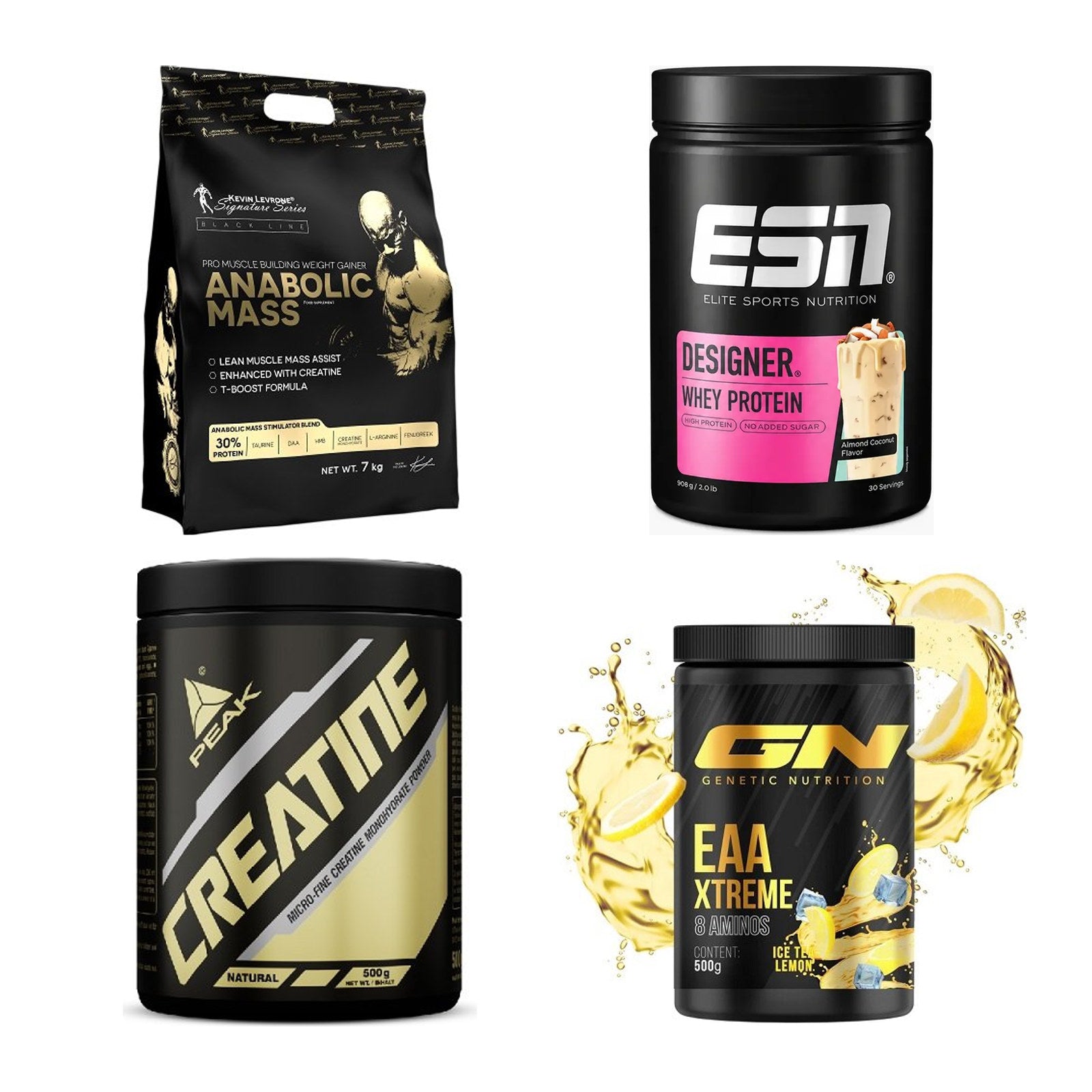 Masseaufbau für Fortgeschrittene: Kevin Levrone Anabolic + 3 weitere – alle enthaltenen Artikel