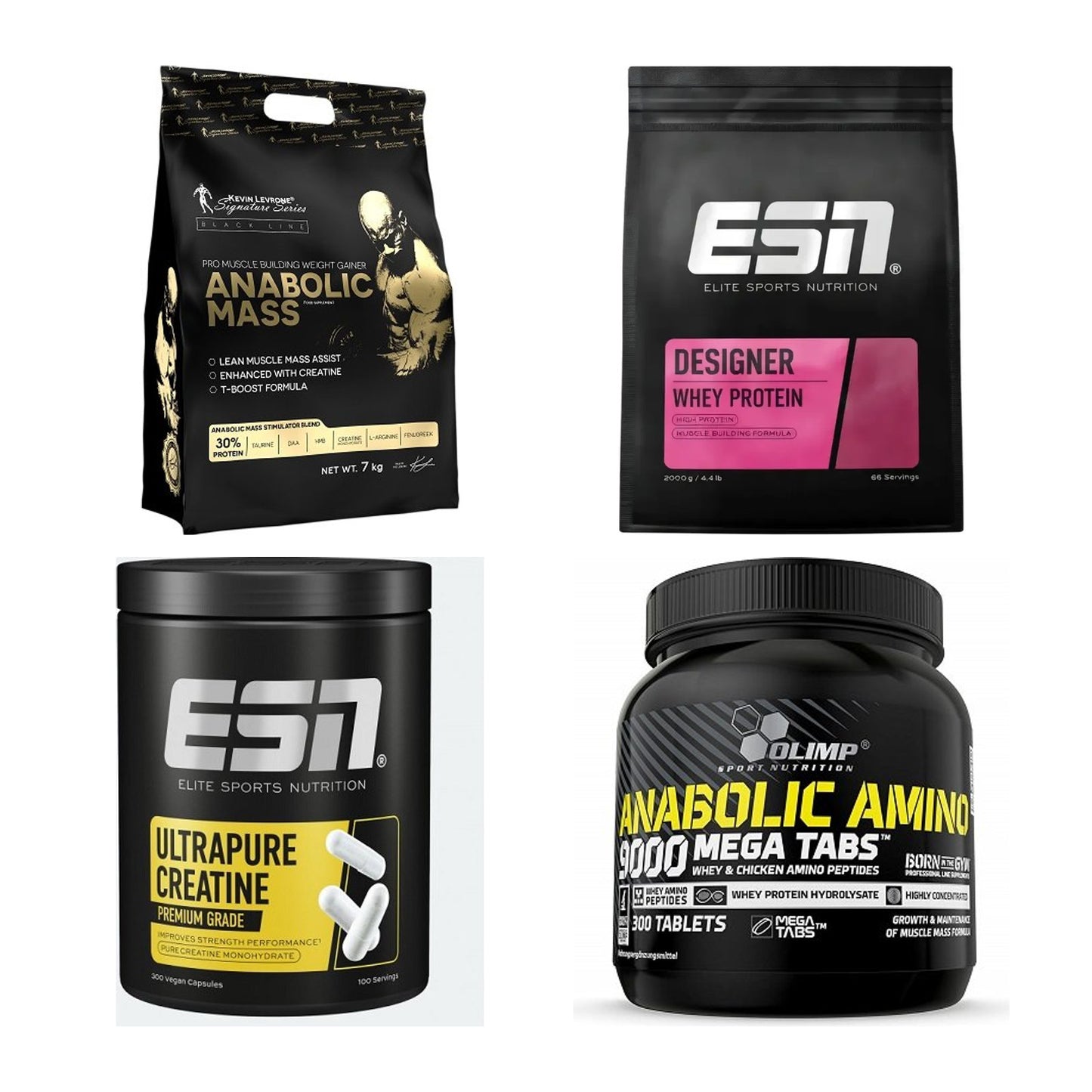 Masseaufbau für Fortgeschrittene: Kevin Levrone Anabolic + 3 weitere – alle enthaltenen Artikel
