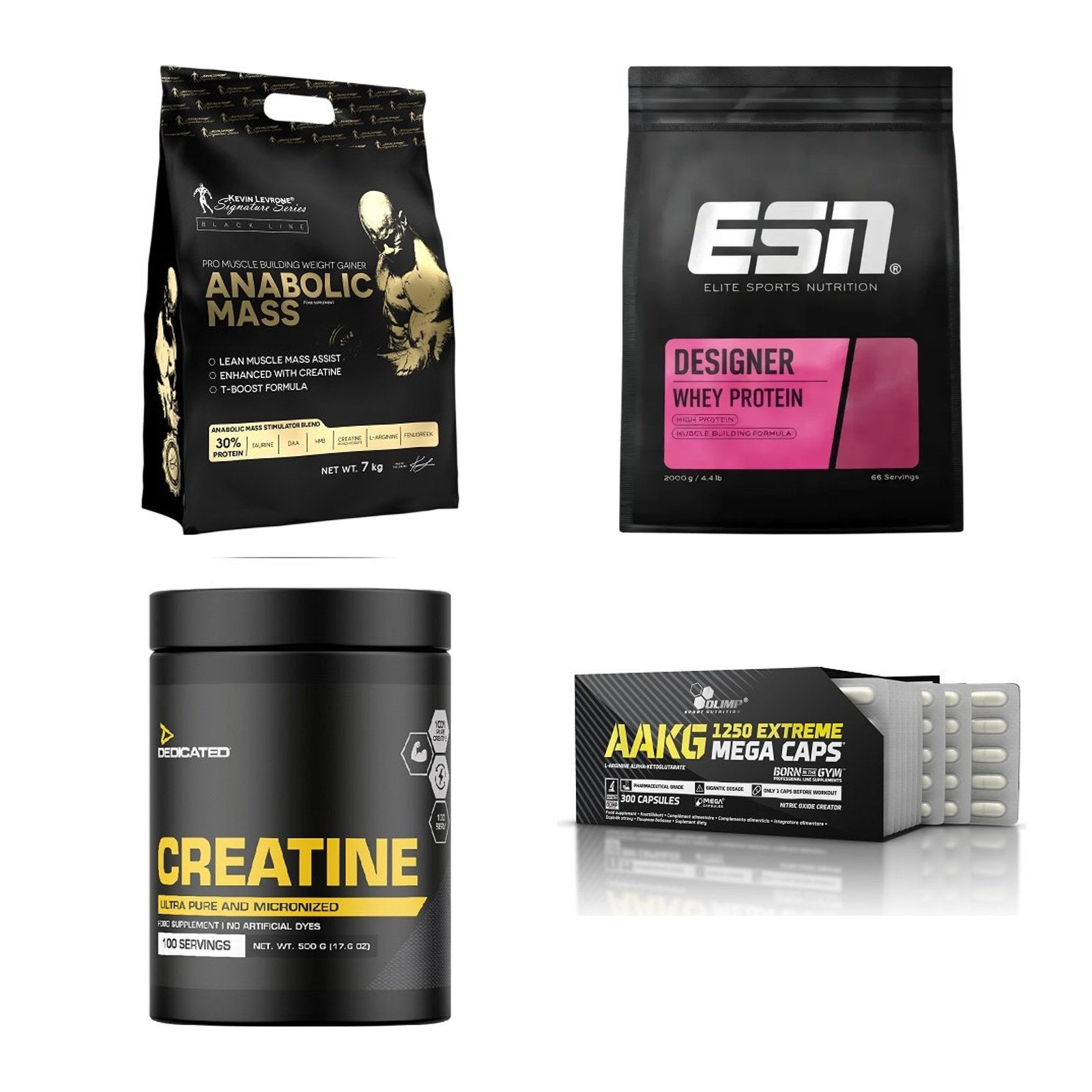 Masseaufbau für Fortgeschrittene: Kevin Levrone Anabolic + 3 weitere – alle enthaltenen Artikel