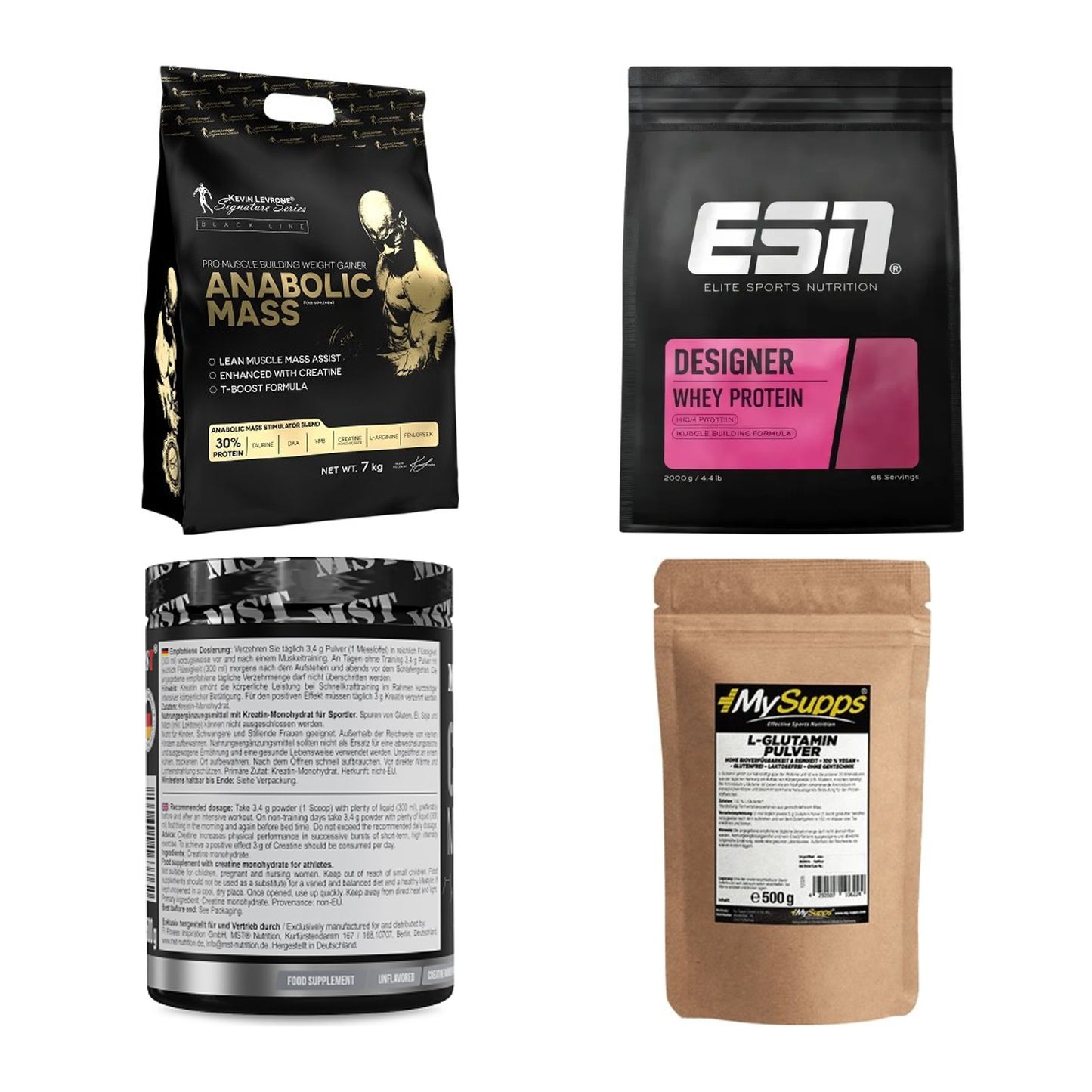 Masseaufbau für Fortgeschrittene: Kevin Levrone Anabolic + 3 weitere – alle enthaltenen Artikel