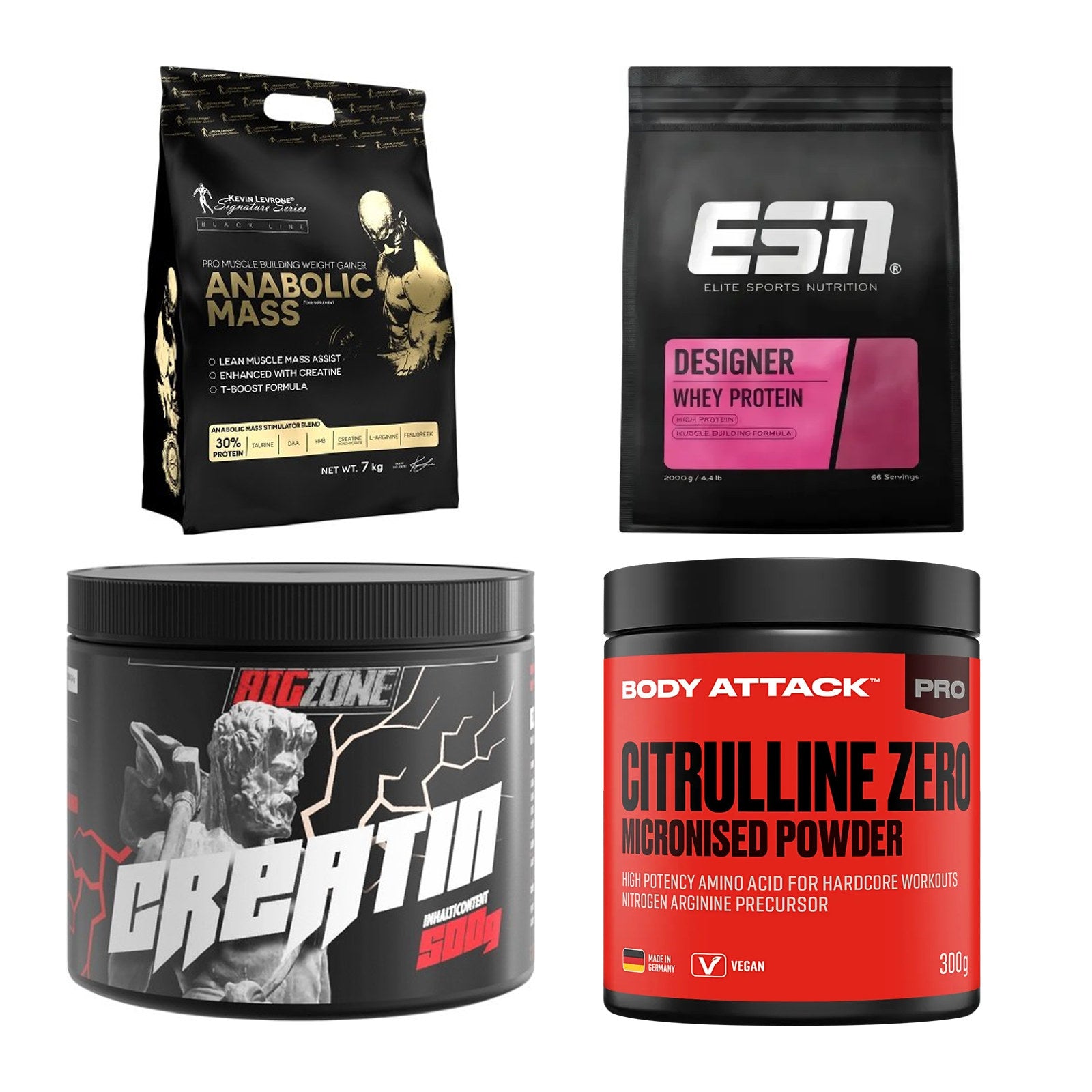 Masseaufbau für Fortgeschrittene: Kevin Levrone Anabolic + 3 weitere – alle enthaltenen Artikel