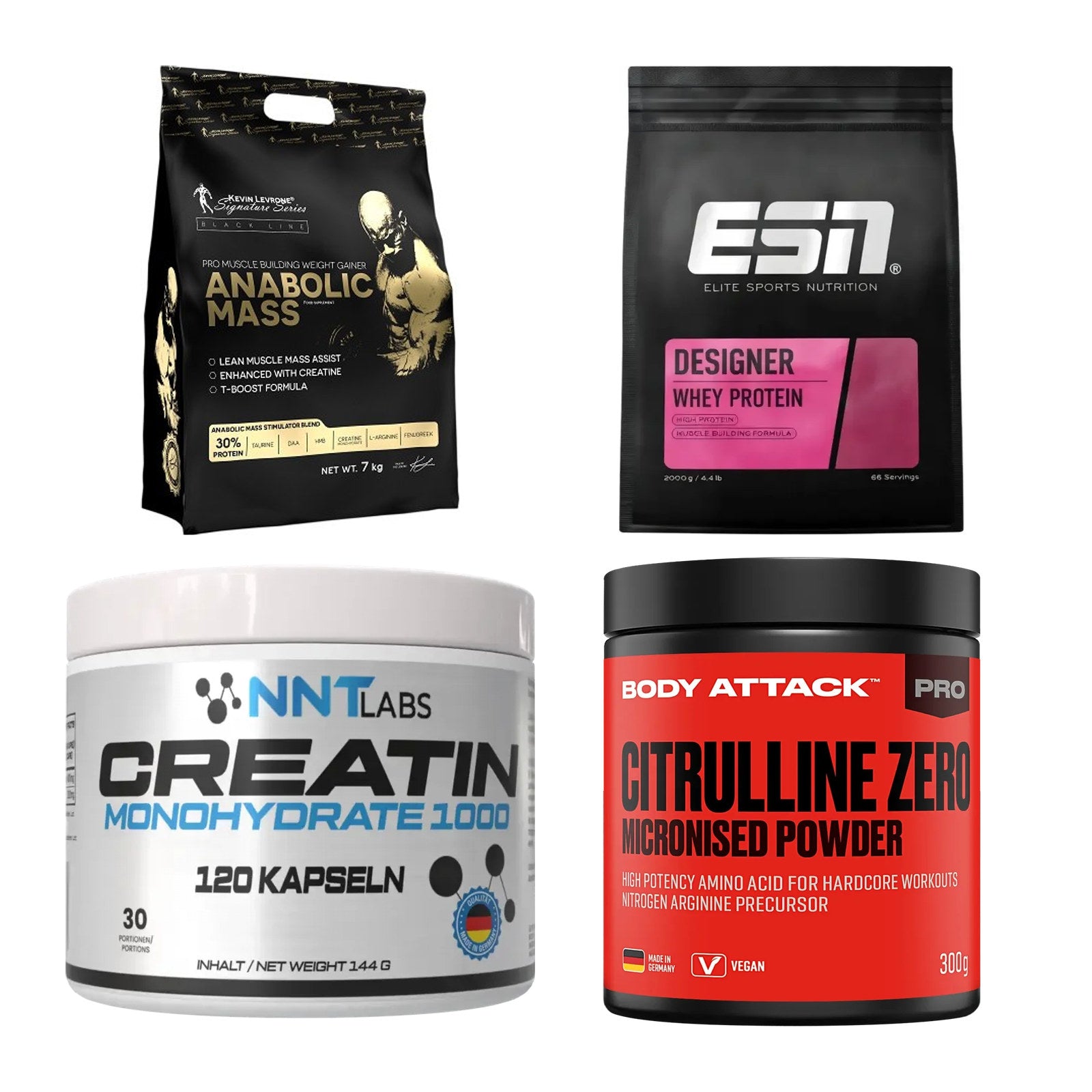 Masseaufbau für Fortgeschrittene: Kevin Levrone Anabolic + 3 weitere – alle enthaltenen Artikel
