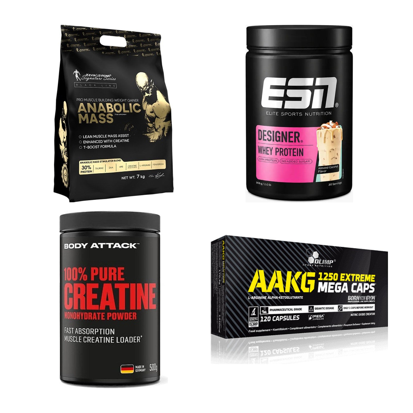 Masseaufbau für Fortgeschrittene: Kevin Levrone Anabolic + 3 weitere – alle enthaltenen Artikel