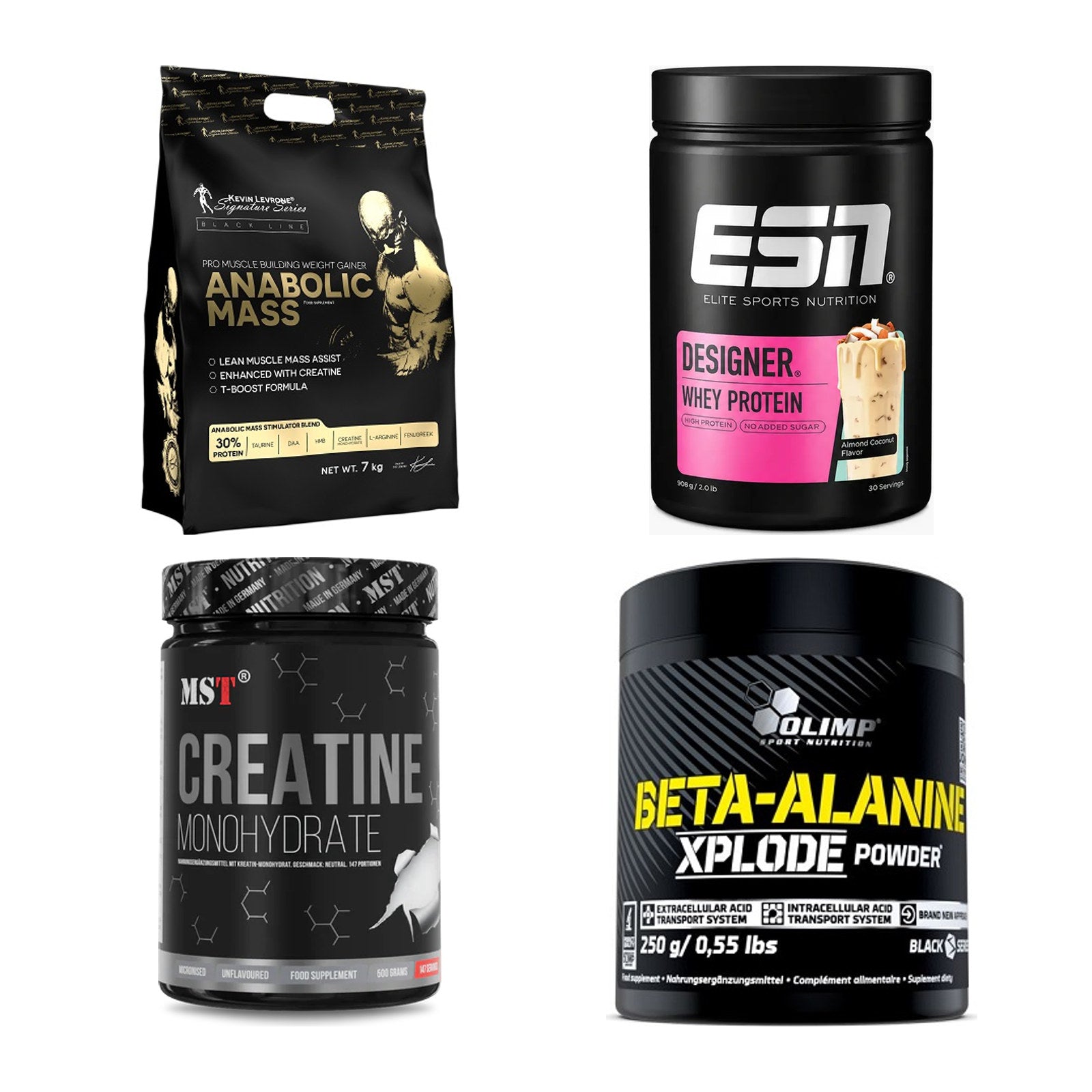 Masseaufbau für Fortgeschrittene: Kevin Levrone Anabolic + 3 weitere – alle enthaltenen Artikel