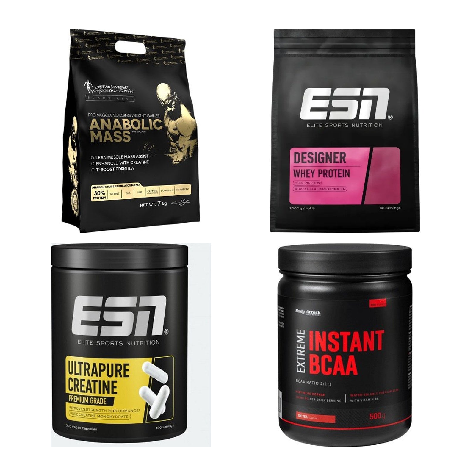 Masseaufbau für Fortgeschrittene: Kevin Levrone Anabolic + 3 weitere – alle enthaltenen Artikel
