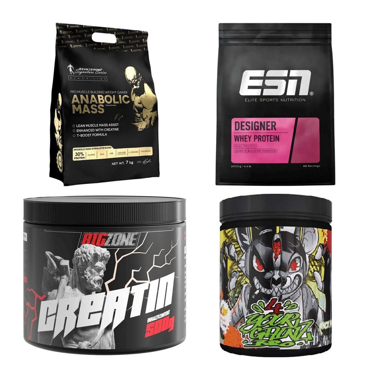 Masseaufbau für Fortgeschrittene: Kevin Levrone Anabolic + 3 weitere – alle enthaltenen Artikel