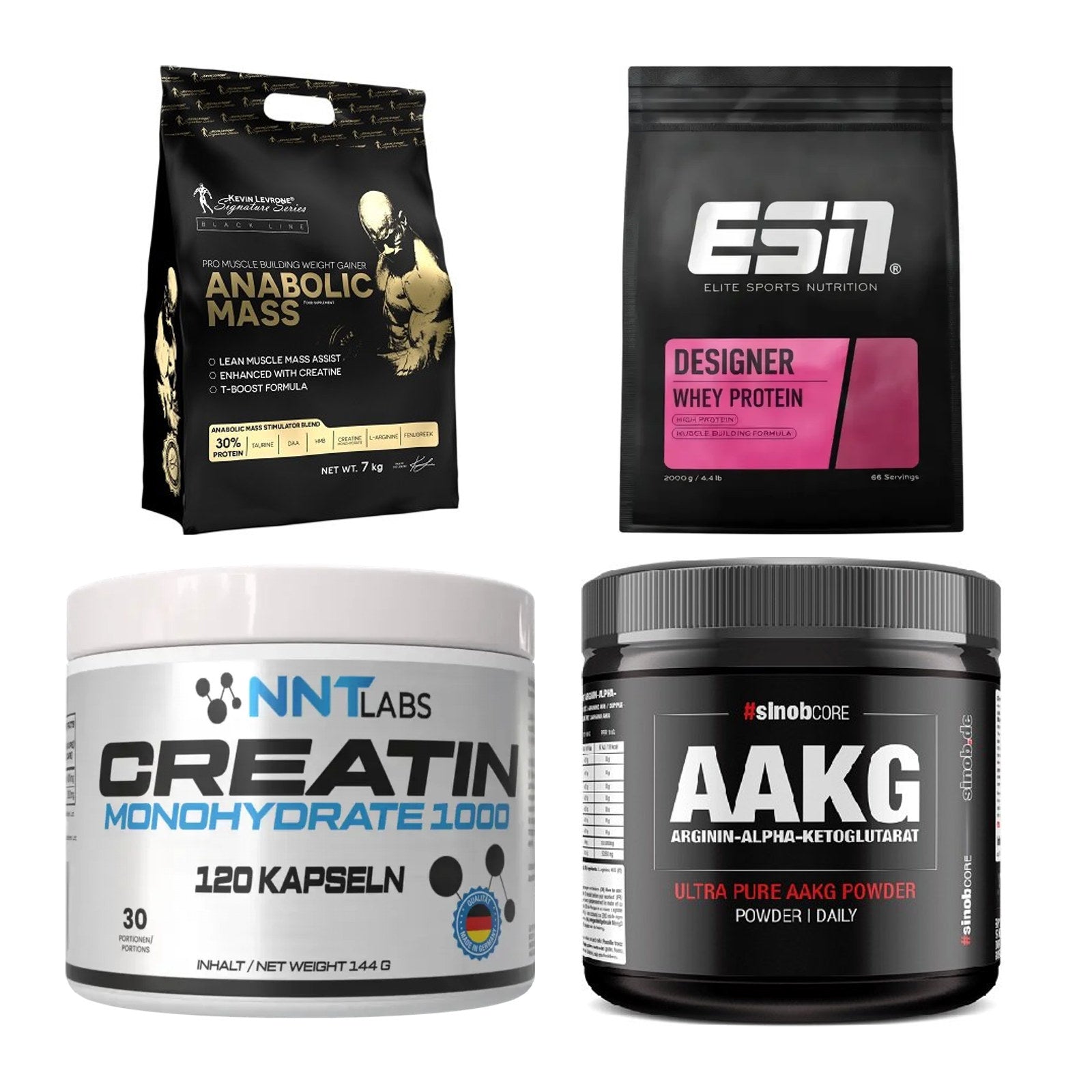 Masseaufbau für Fortgeschrittene: Kevin Levrone Anabolic + 3 weitere – alle enthaltenen Artikel