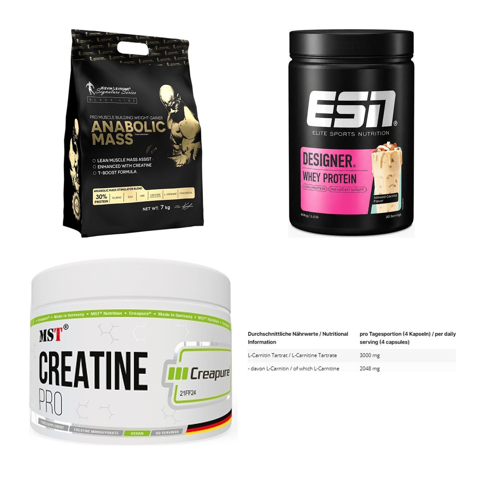 Masseaufbau für Fortgeschrittene: Kevin Levrone Anabolic + 3 weitere – alle enthaltenen Artikel