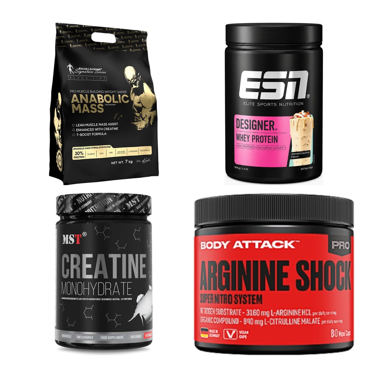 Masseaufbau für Fortgeschrittene: Kevin Levrone Anabolic + 3 weitere – alle enthaltenen Artikel