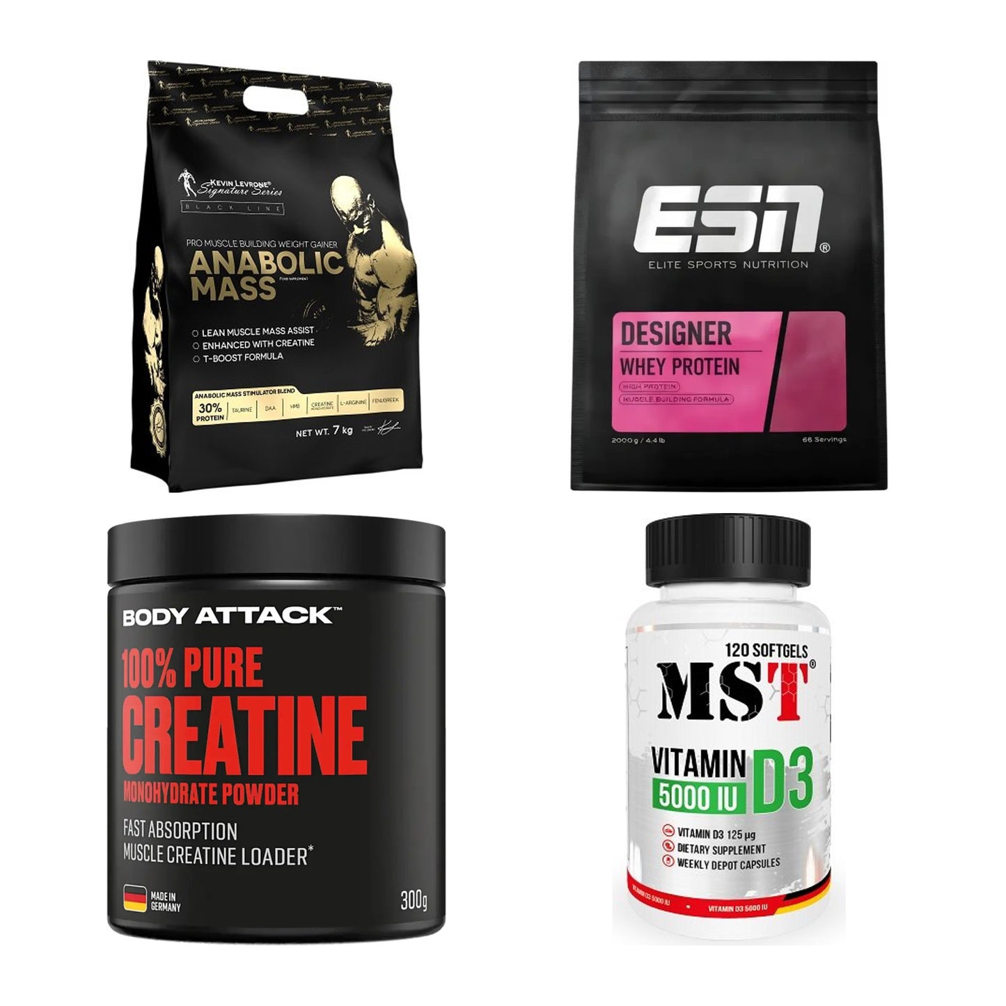 Masseaufbau für Fortgeschrittene: Kevin Levrone Anabolic + 3 weitere – alle enthaltenen Artikel