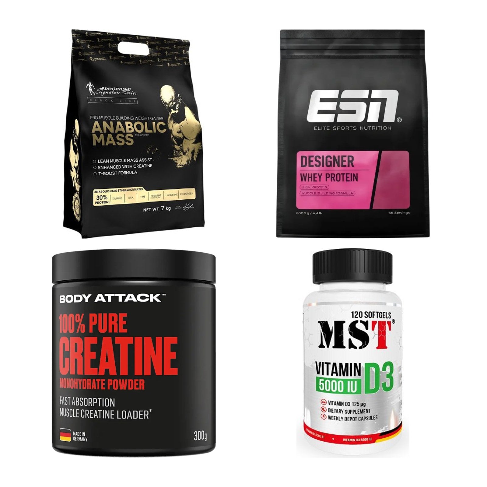 Masseaufbau für Fortgeschrittene: Kevin Levrone Anabolic + 3 weitere – alle enthaltenen Artikel