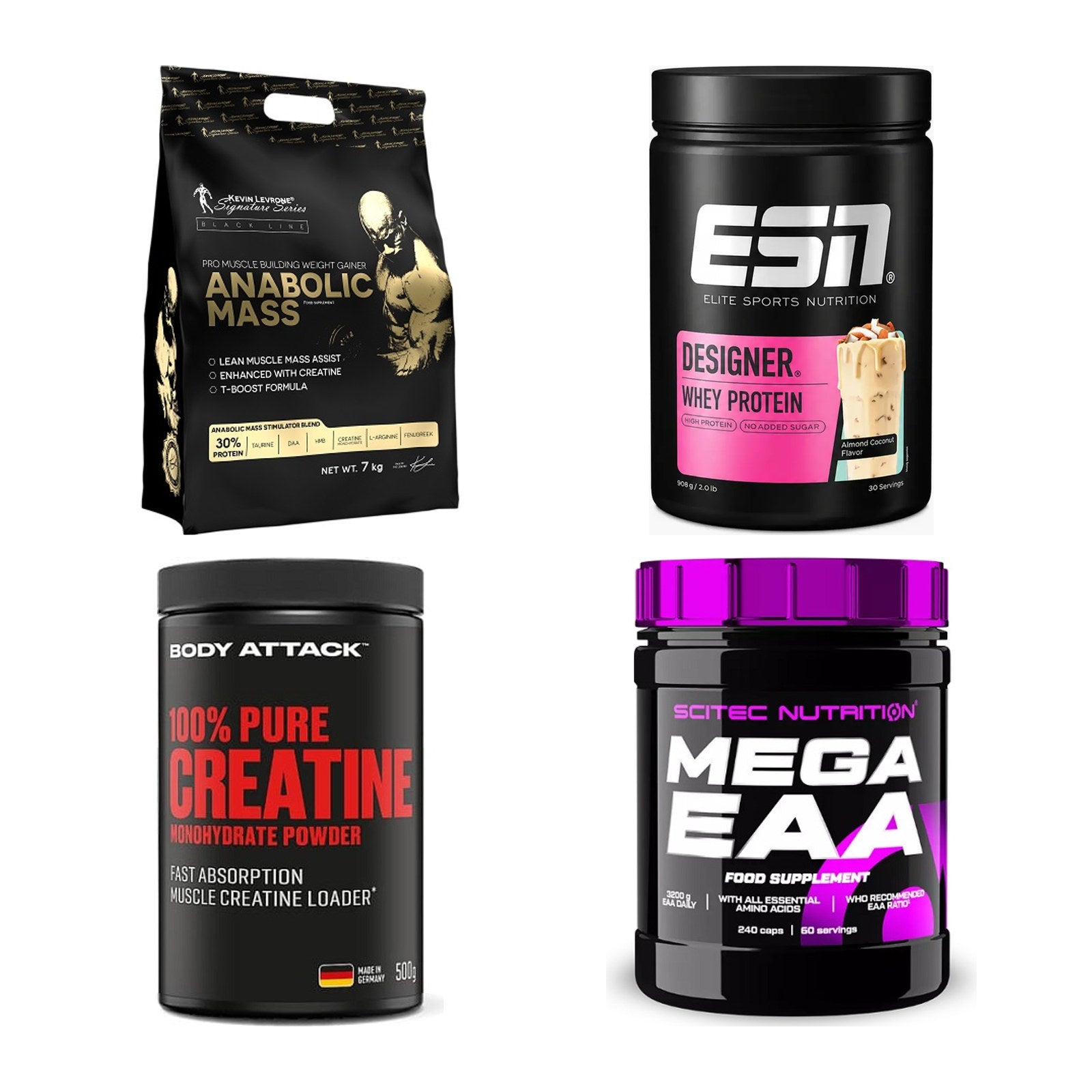 Masseaufbau für Fortgeschrittene: Kevin Levrone Anabolic + 3 weitere – alle enthaltenen Artikel