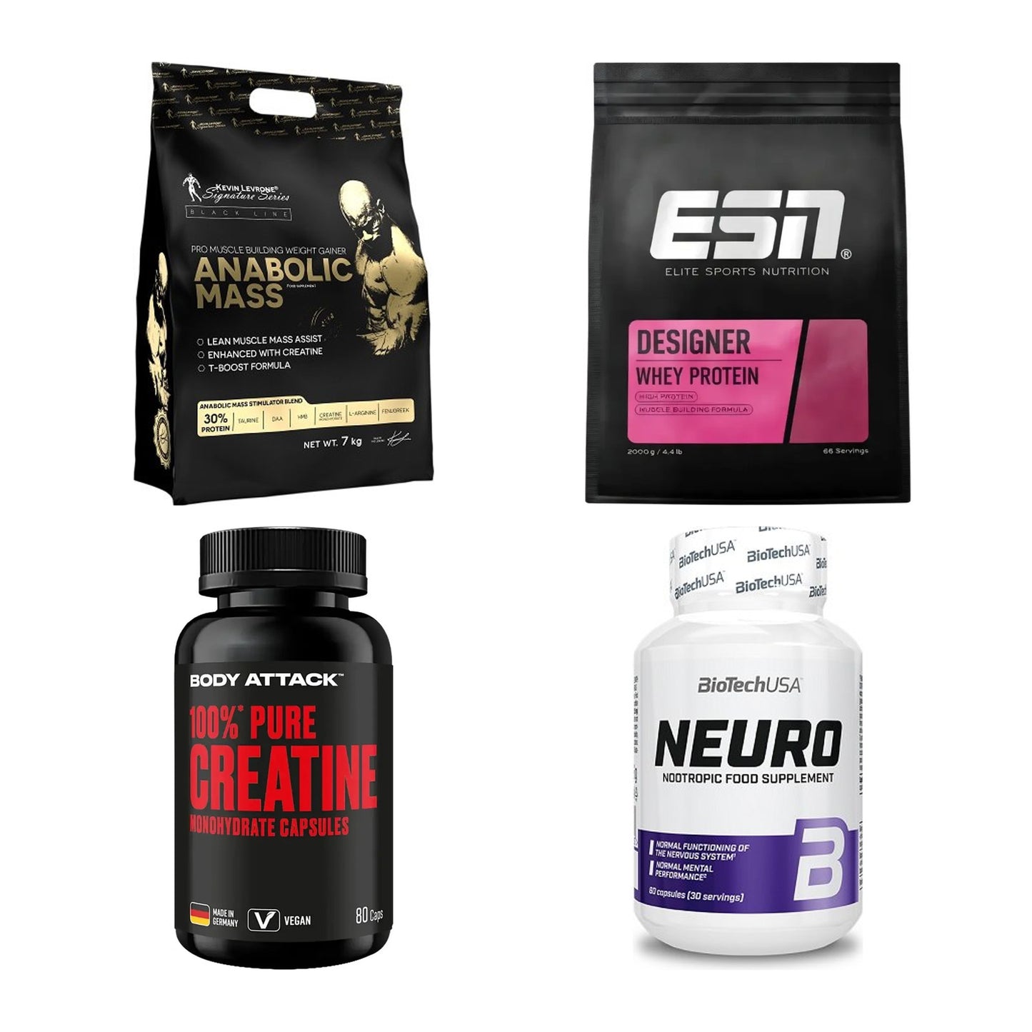 Masseaufbau für Fortgeschrittene: Kevin Levrone Anabolic + 3 weitere – alle enthaltenen Artikel