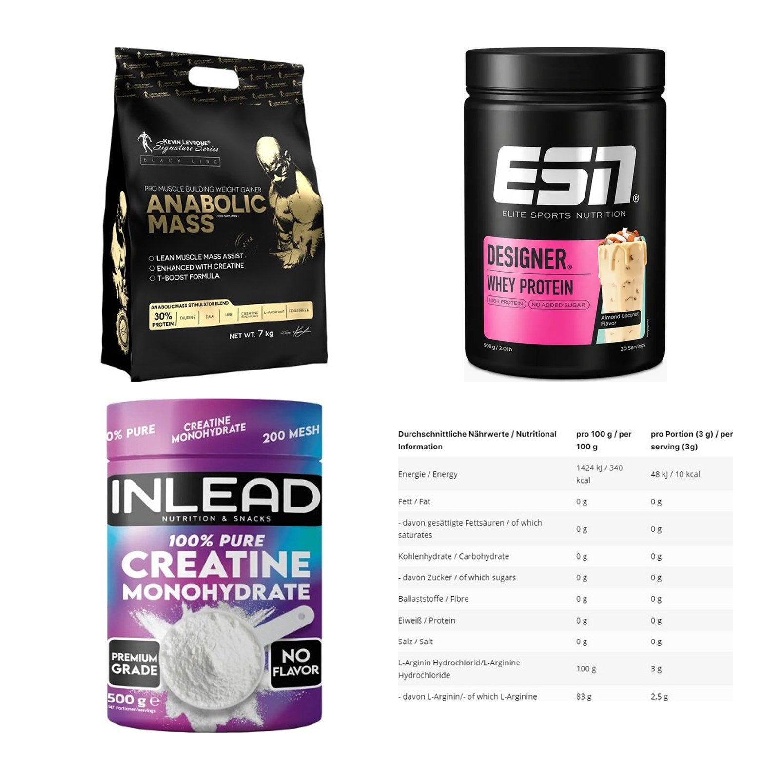Masseaufbau für Fortgeschrittene: Kevin Levrone Anabolic + 3 weitere – alle enthaltenen Artikel