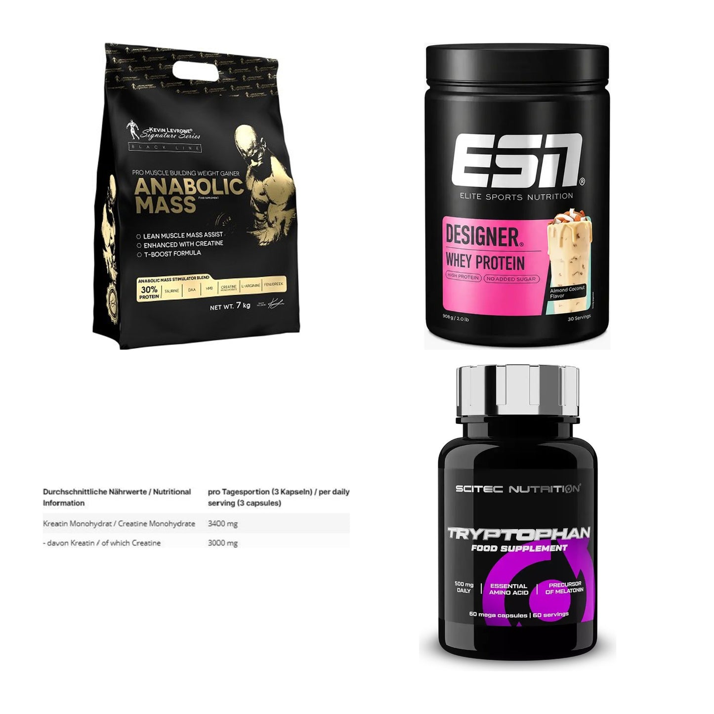 Masseaufbau für Fortgeschrittene: Kevin Levrone Anabolic + 3 weitere – alle enthaltenen Artikel