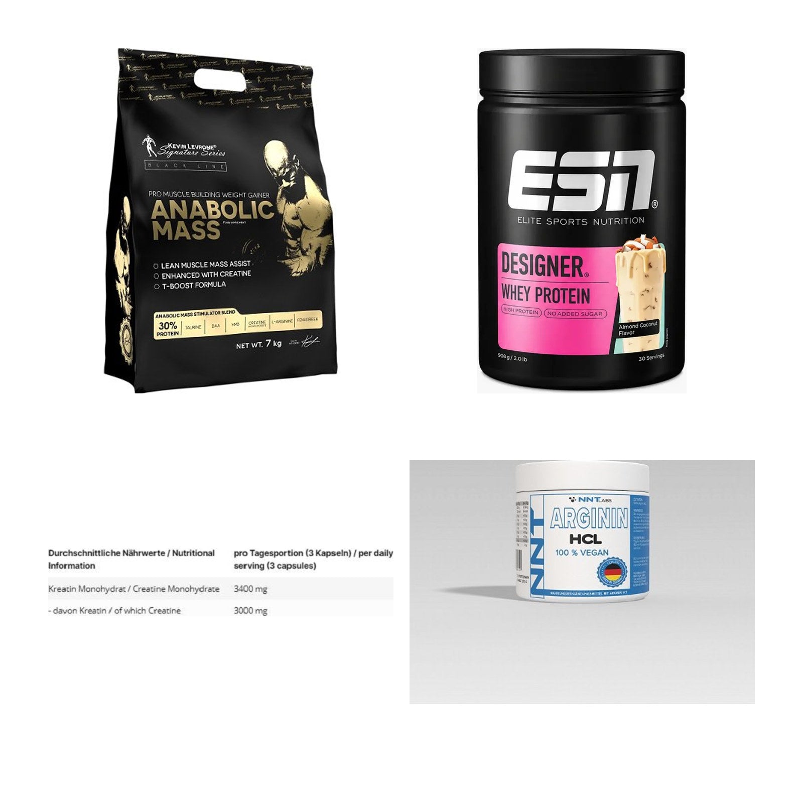 Masseaufbau für Fortgeschrittene: Kevin Levrone Anabolic + 3 weitere – alle enthaltenen Artikel
