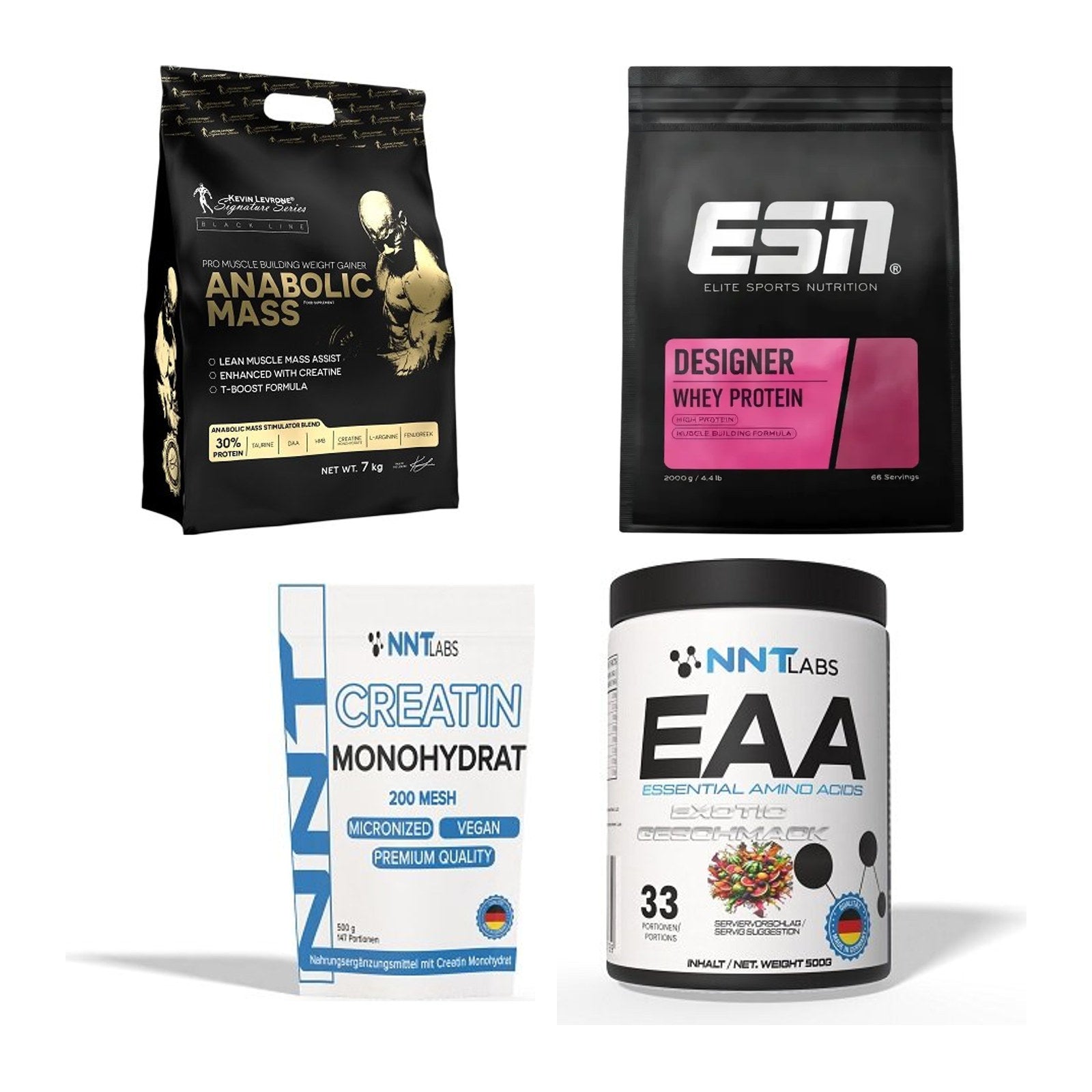 Masseaufbau für Fortgeschrittene: Kevin Levrone Anabolic + 3 weitere – alle enthaltenen Artikel