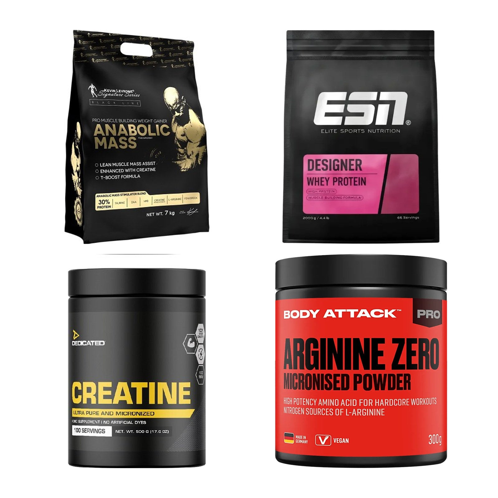 Masseaufbau für Fortgeschrittene: Kevin Levrone Anabolic + 3 weitere – alle enthaltenen Artikel