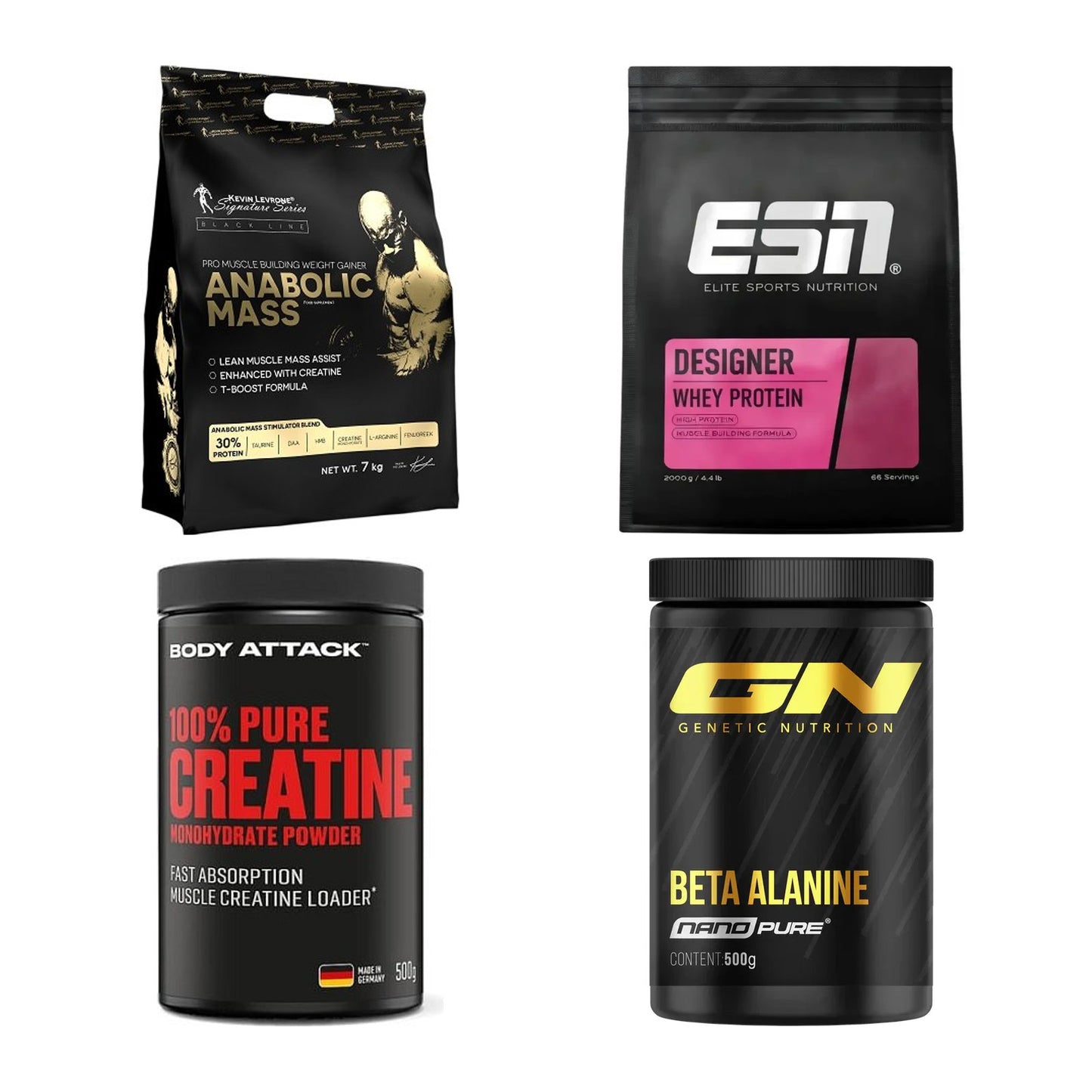 Masseaufbau für Fortgeschrittene: Kevin Levrone Anabolic + 3 weitere – alle enthaltenen Artikel