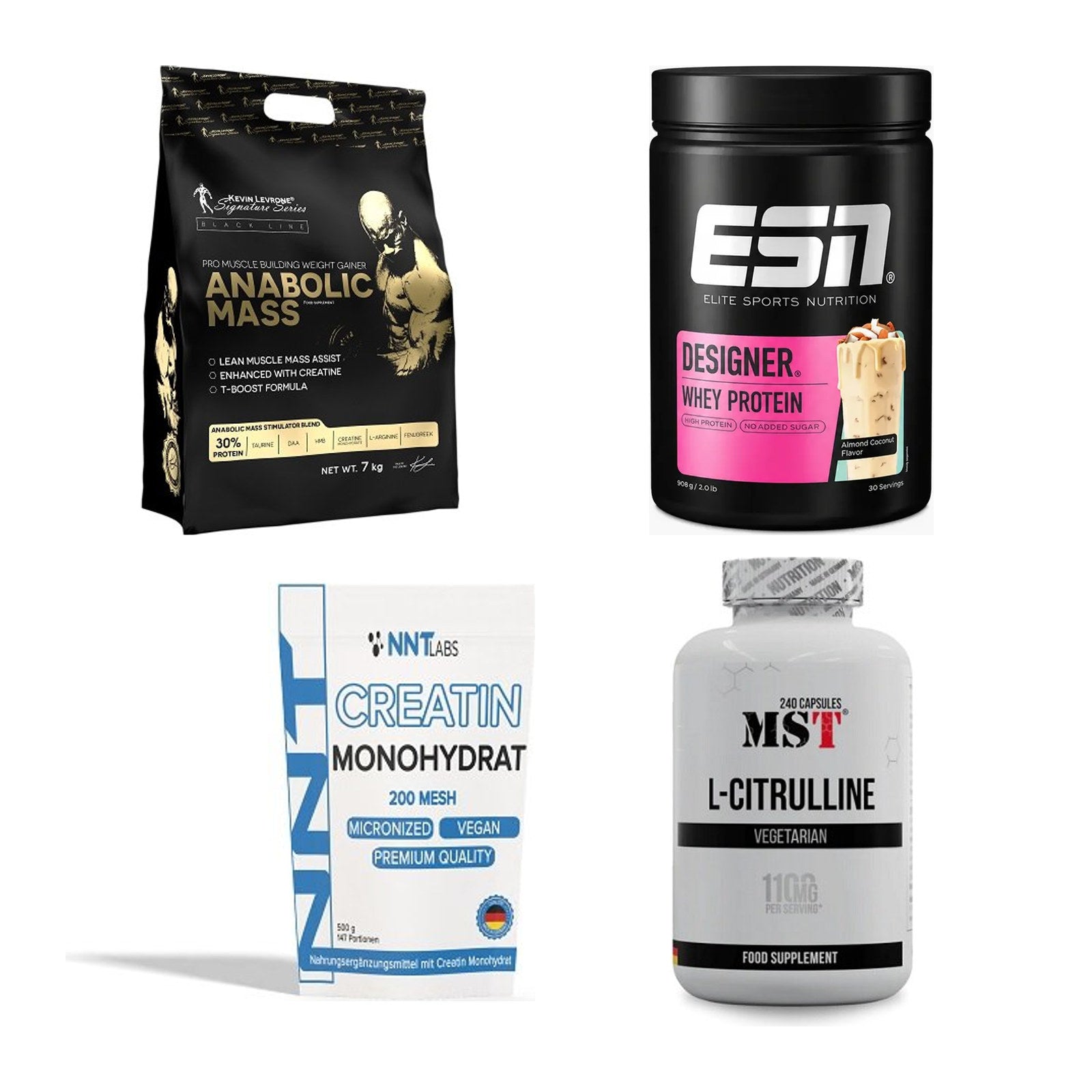 Masseaufbau für Fortgeschrittene: Kevin Levrone Anabolic + 3 weitere – alle enthaltenen Artikel